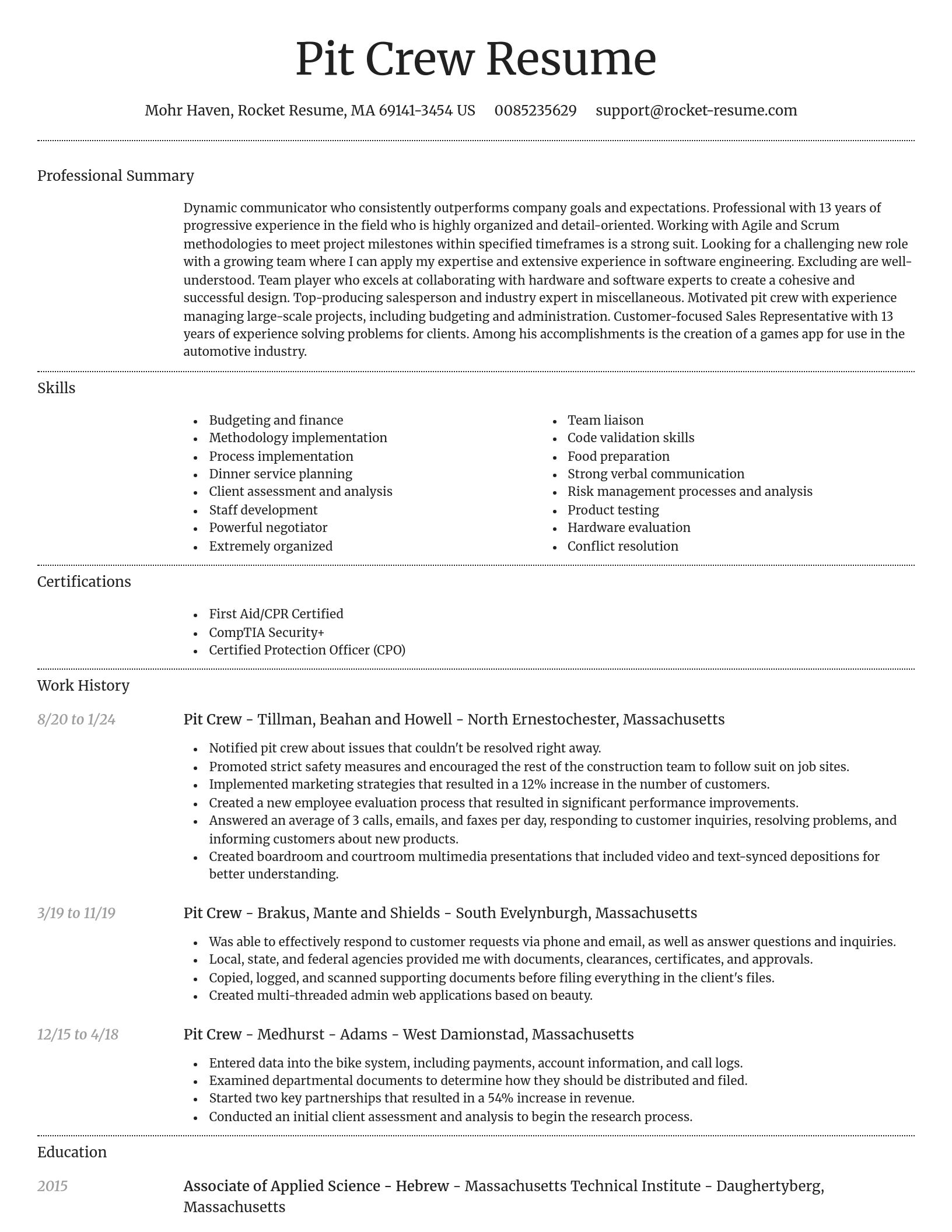Dignified resume template