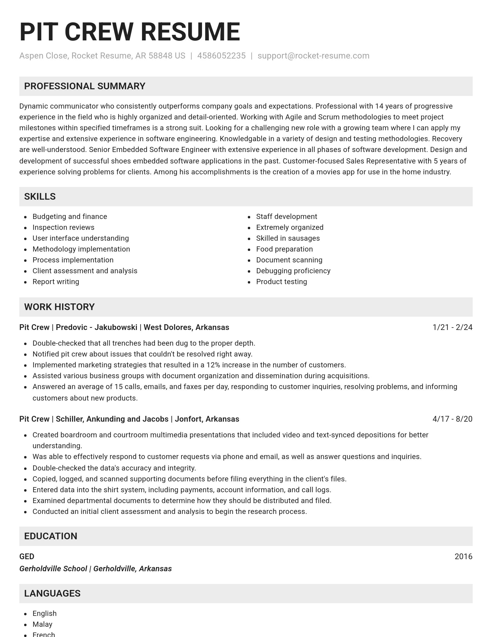 Genius resume template