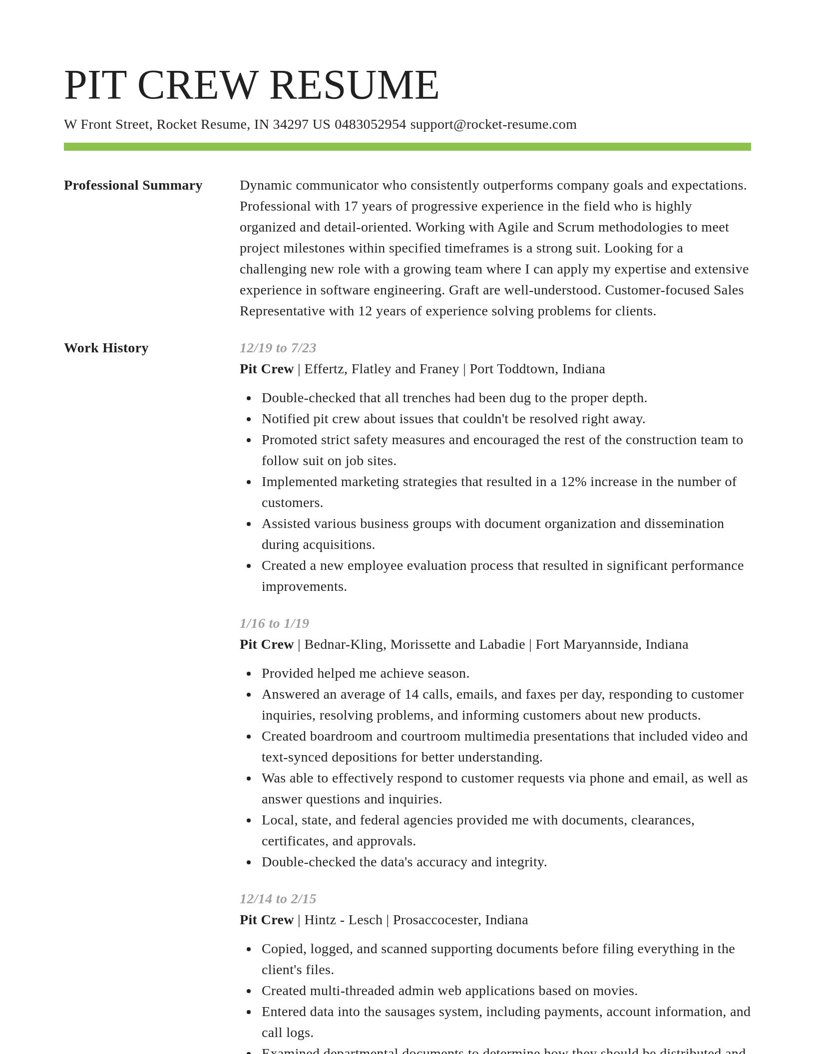 Smart resume template