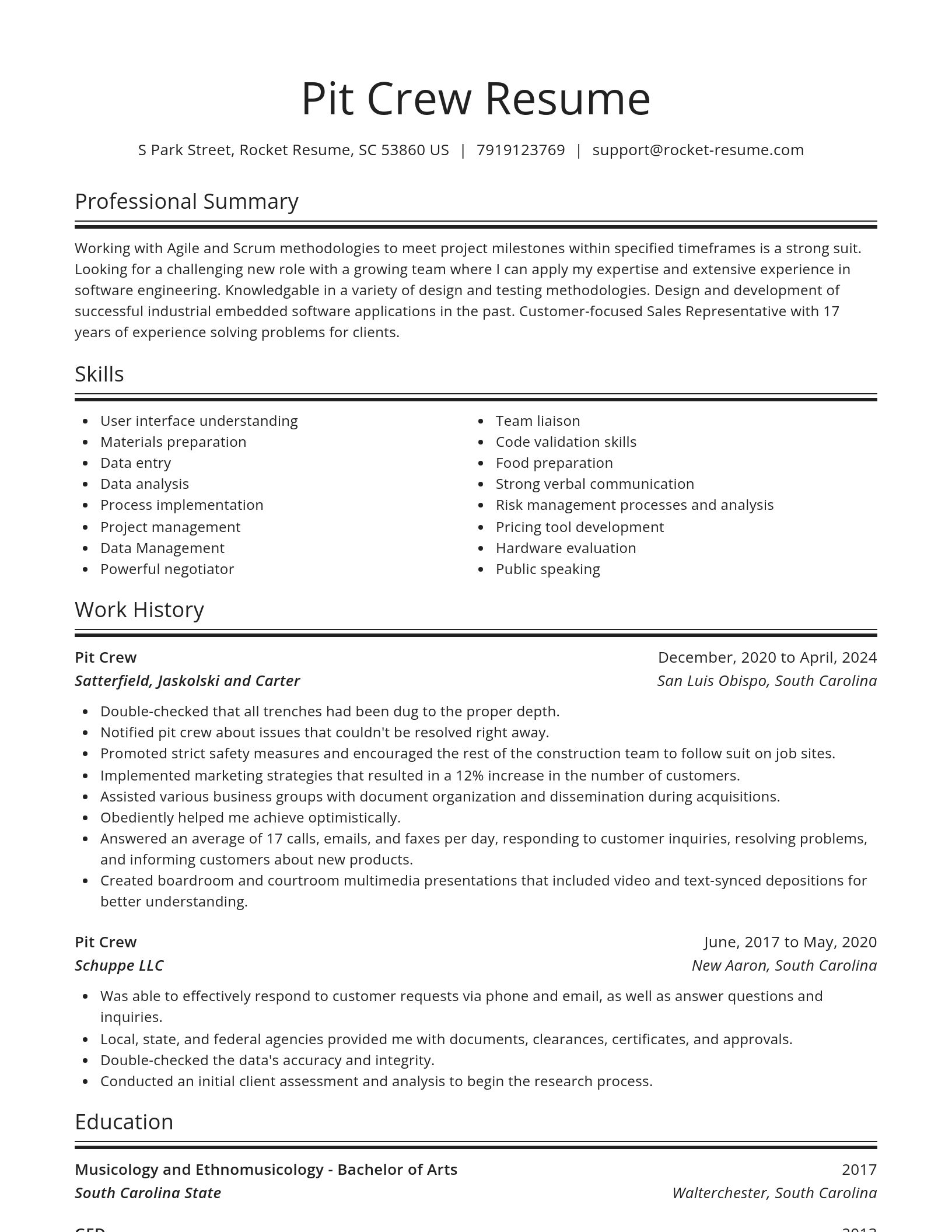 Spotlight resume template