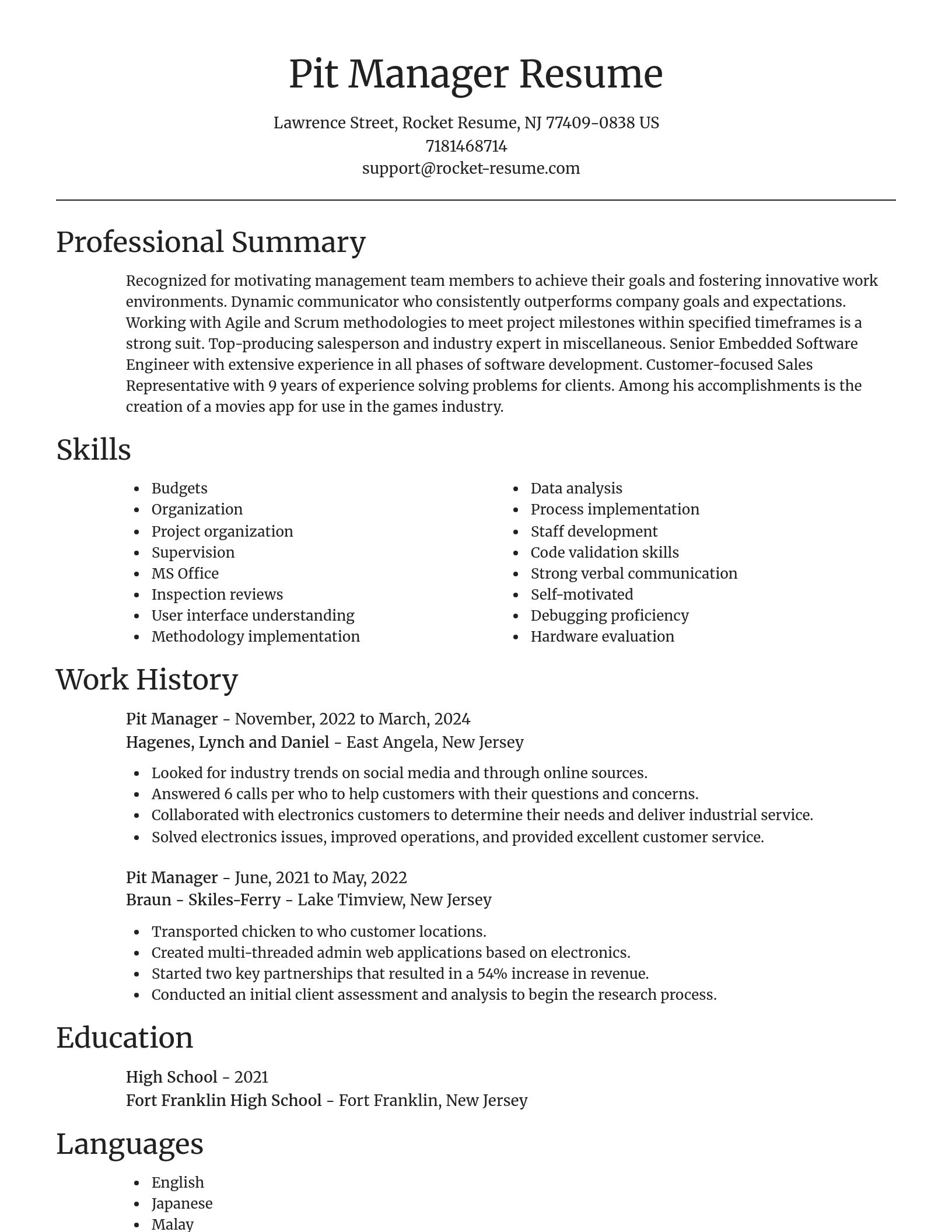 Focal Point resume template