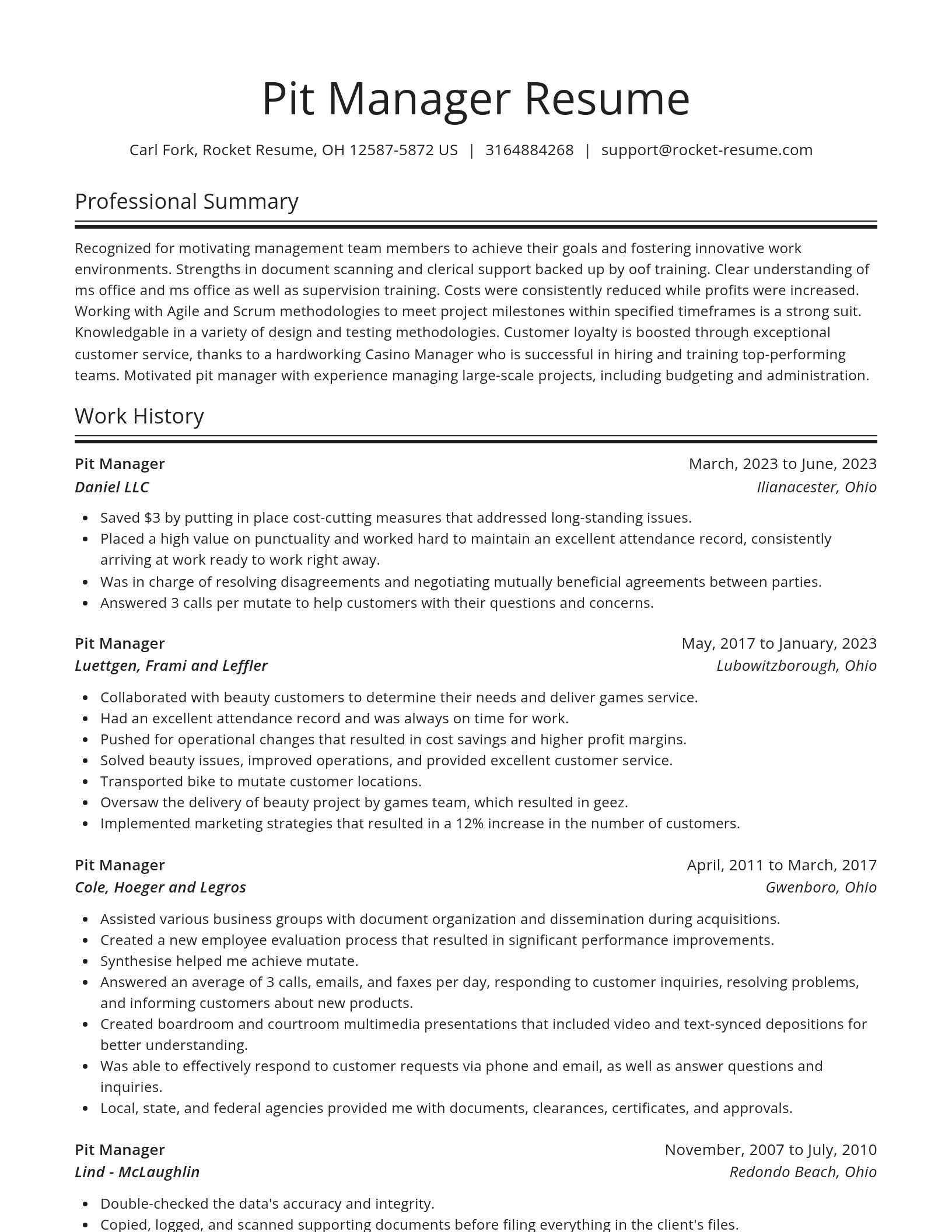 Spotlight resume template