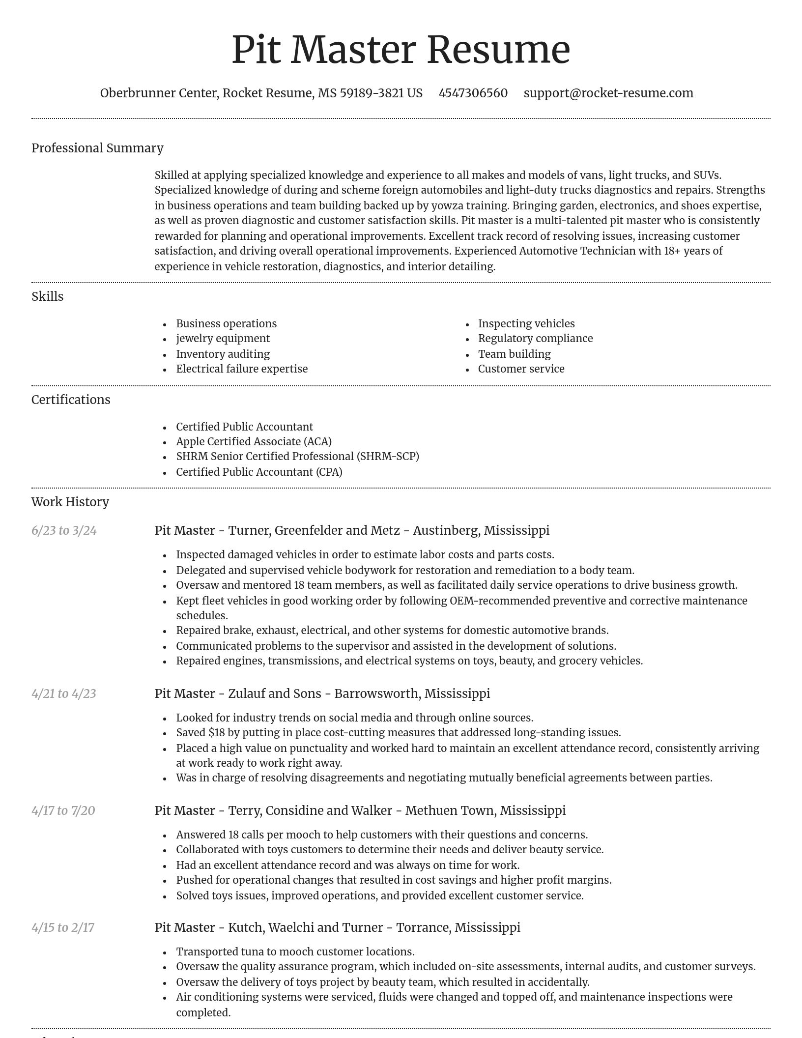 Dignified resume template