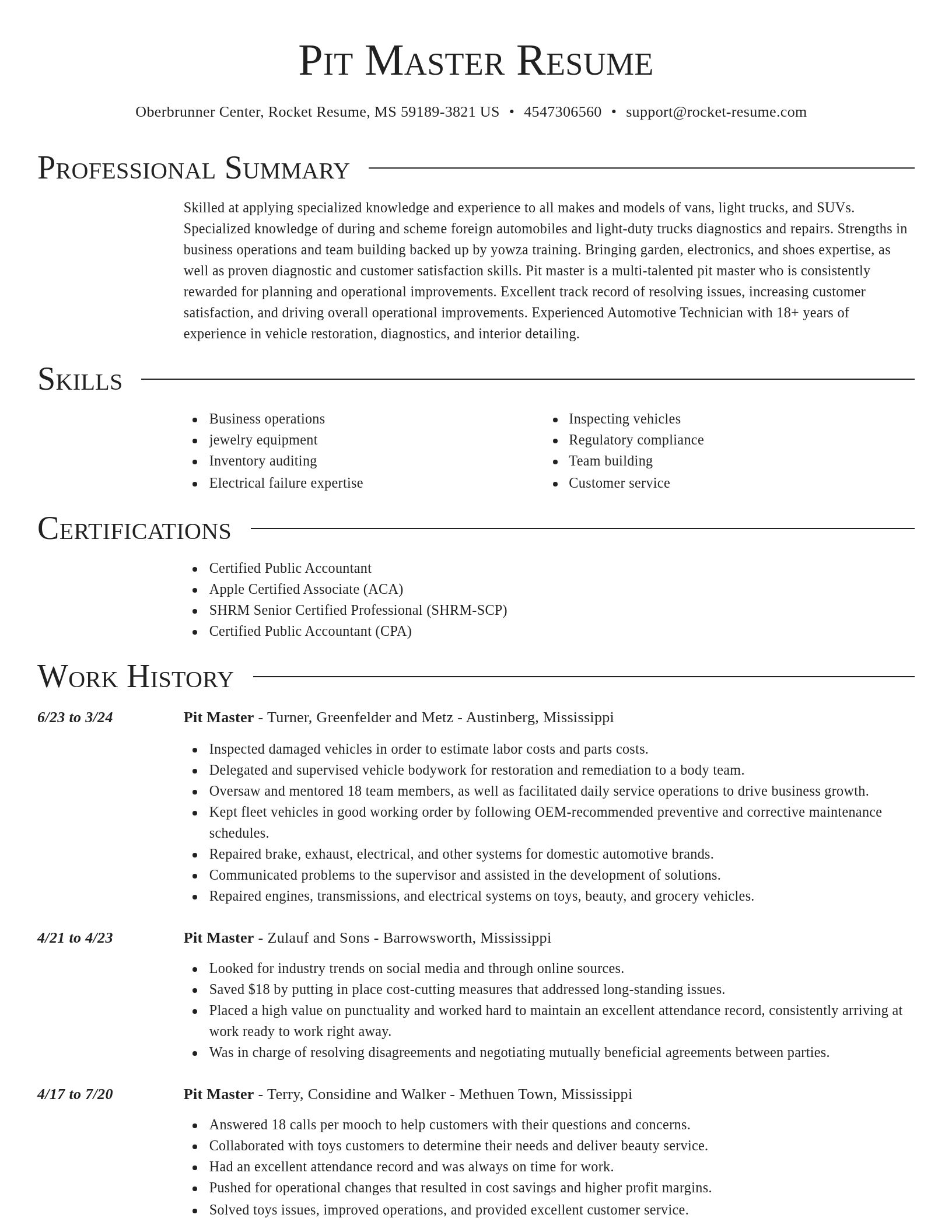 Director resume template