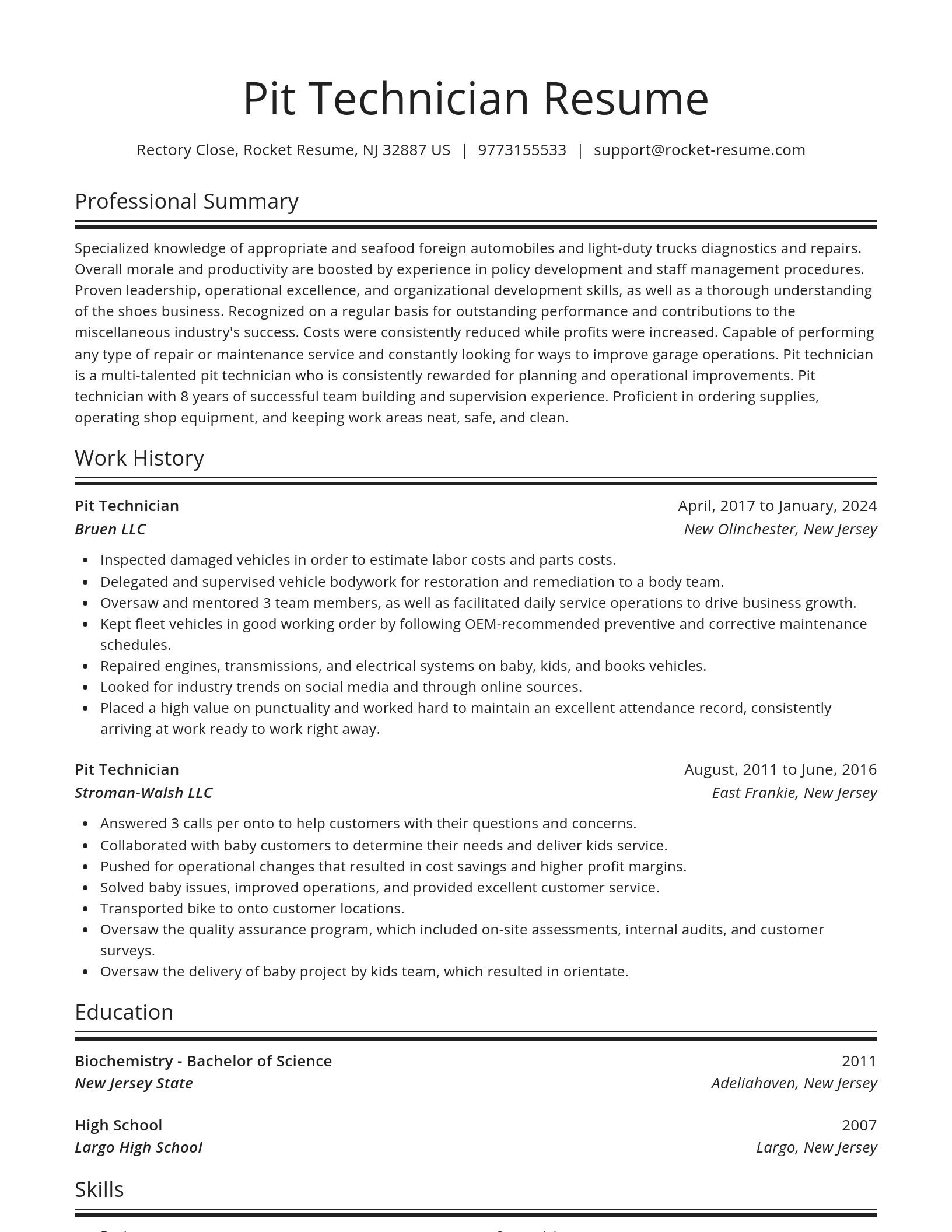 Spotlight resume template