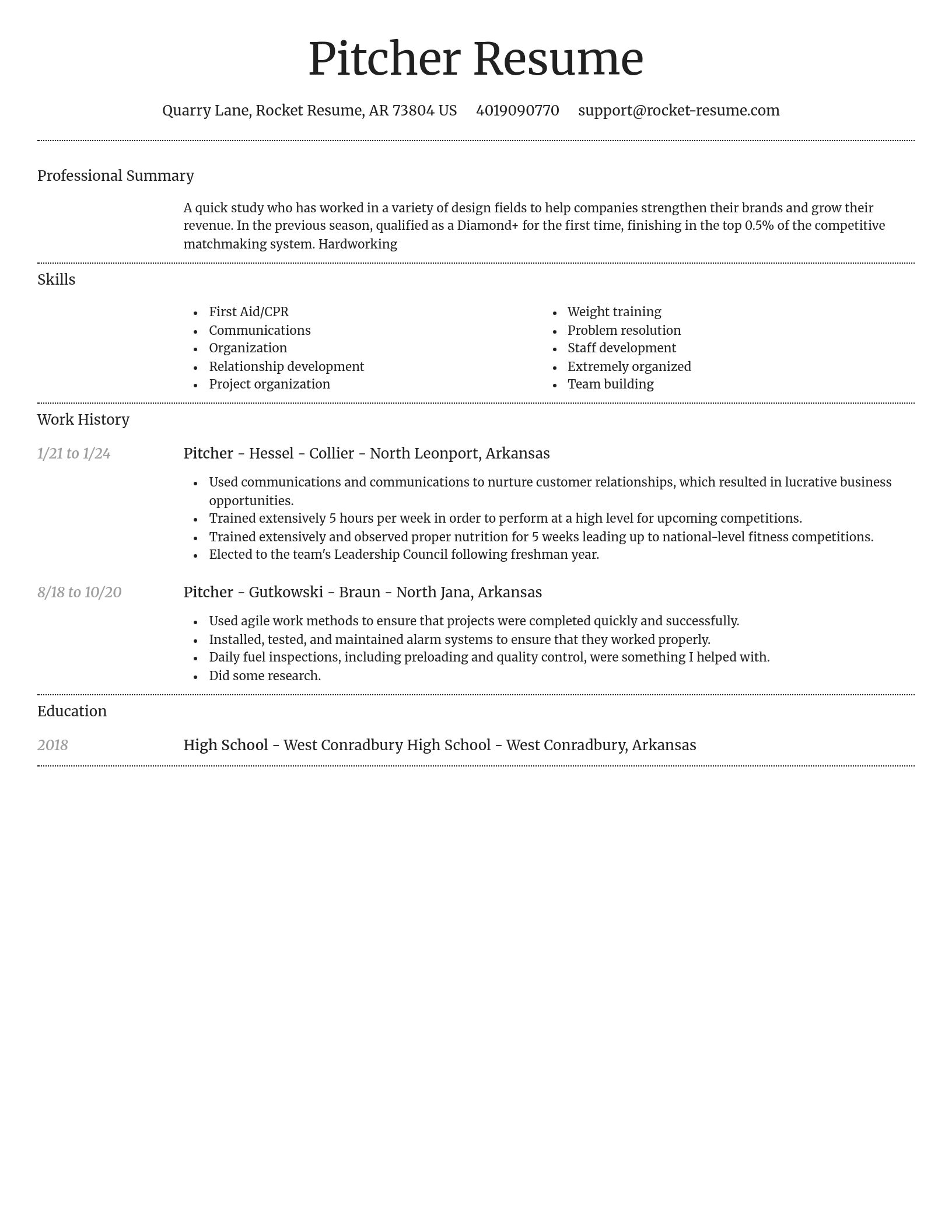Dignified resume template