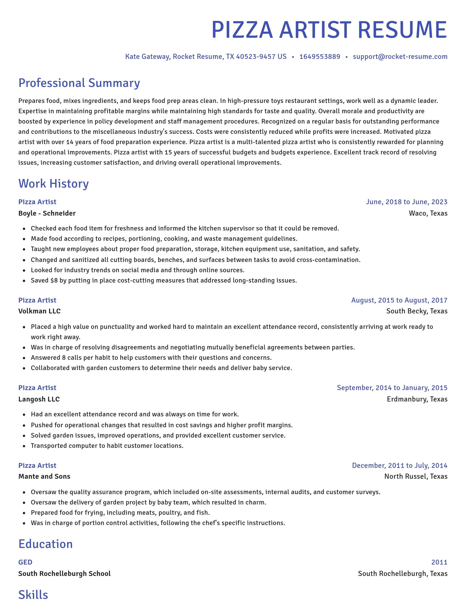 Novel resume template
