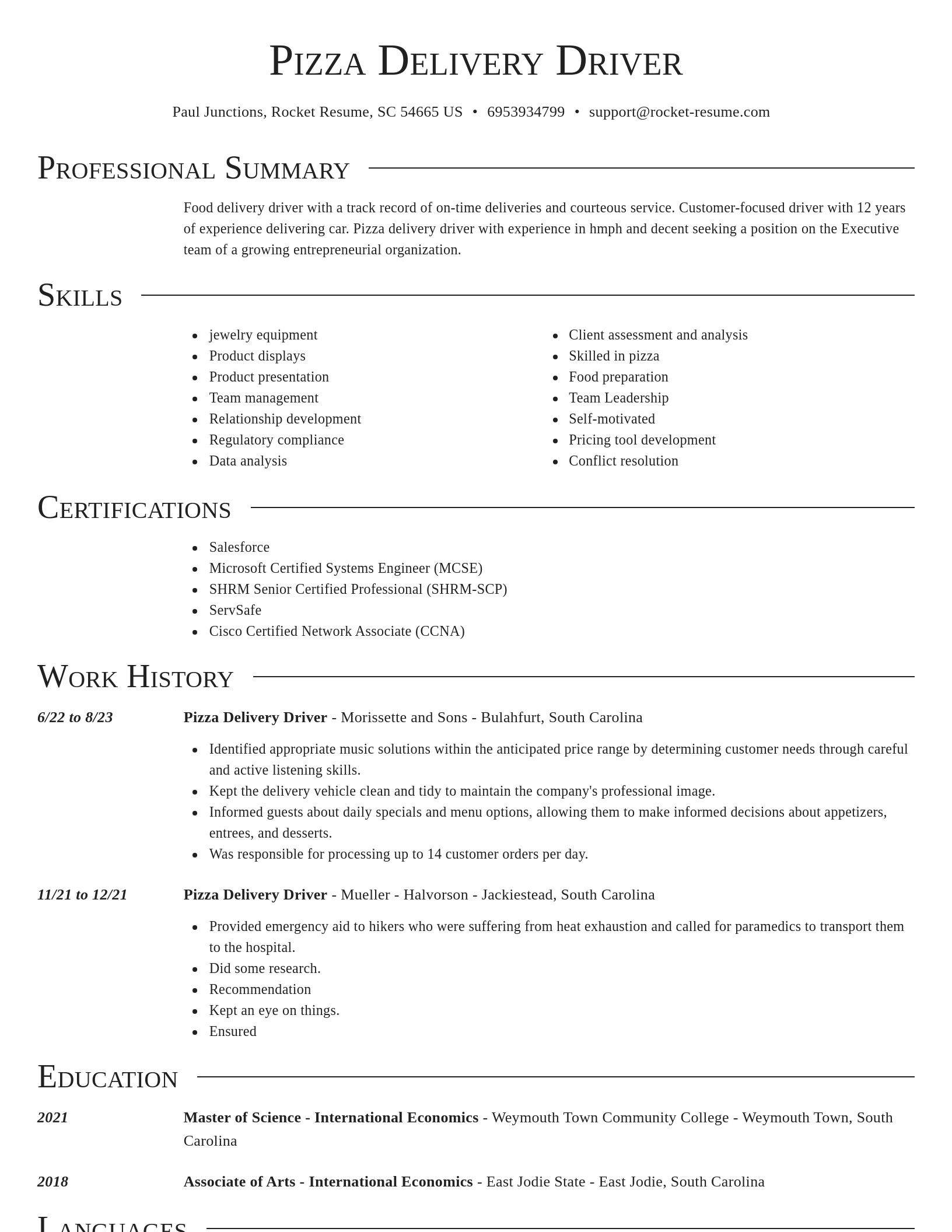 Director resume template