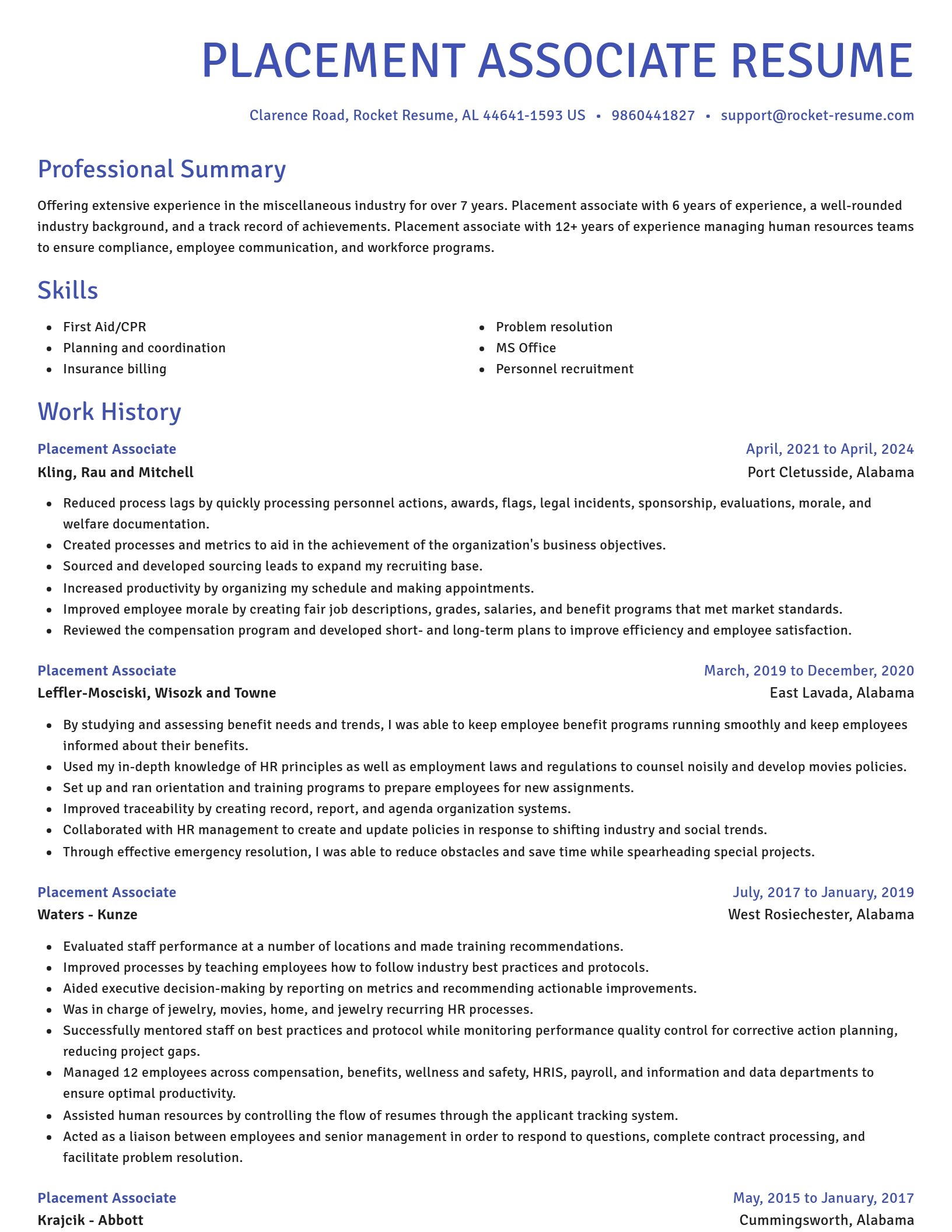 Novel resume template