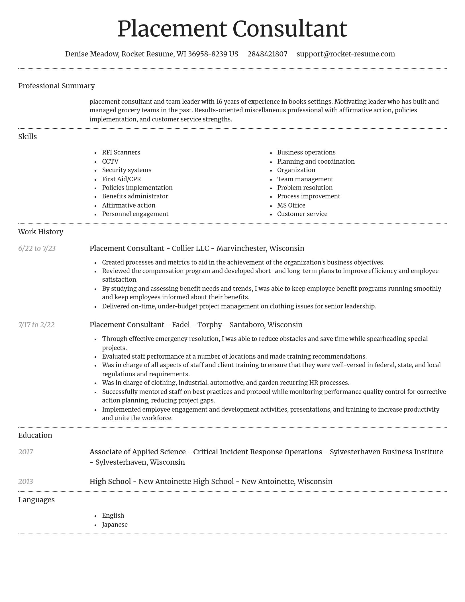 Dignified resume template