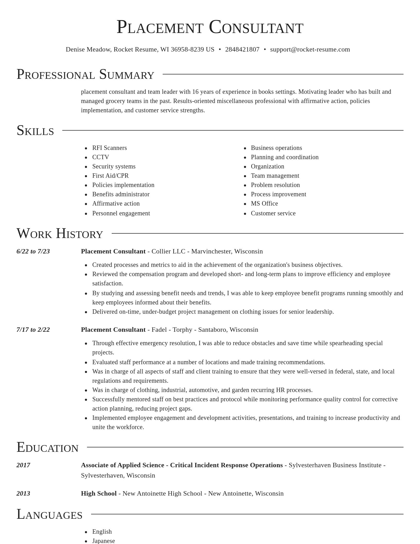 Director resume template
