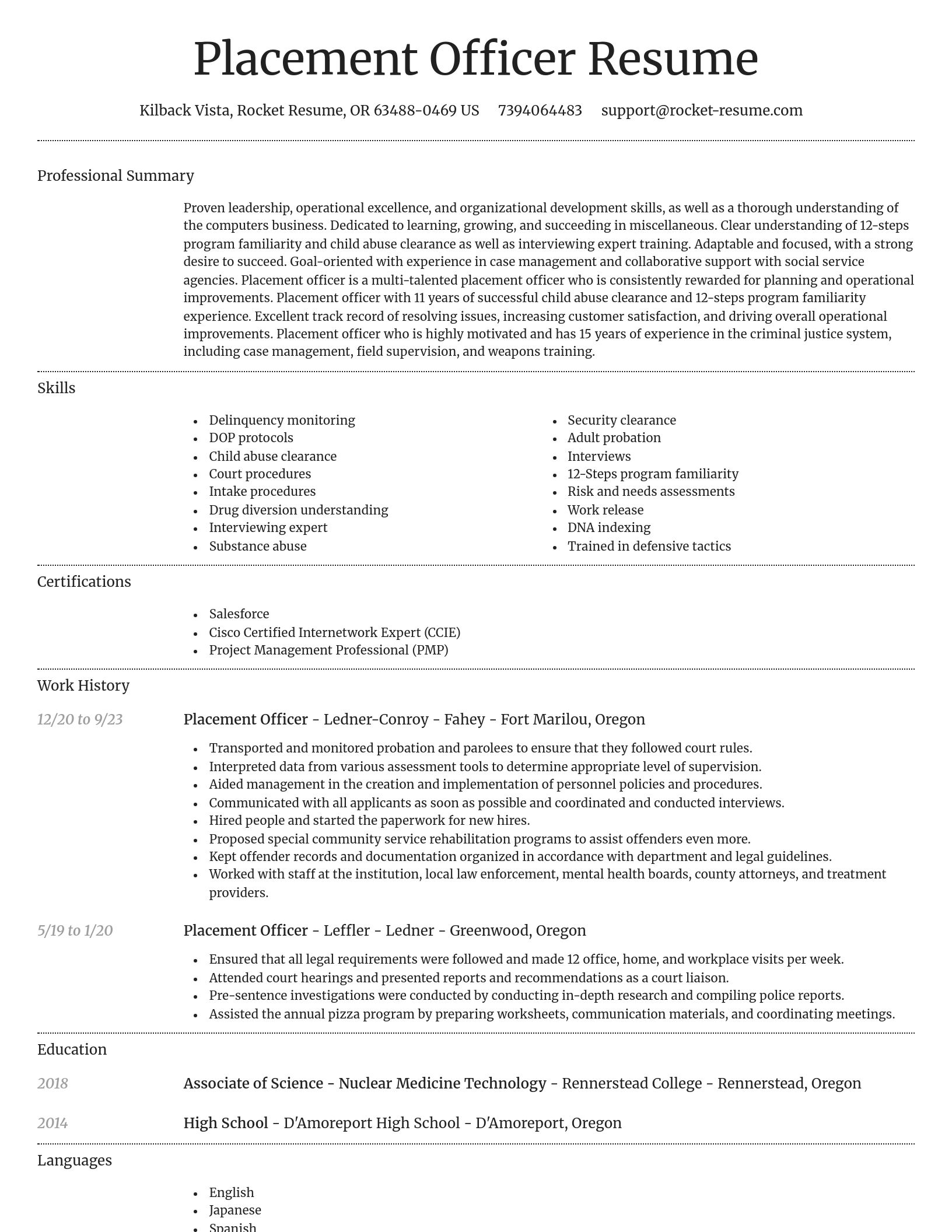 Dignified resume template