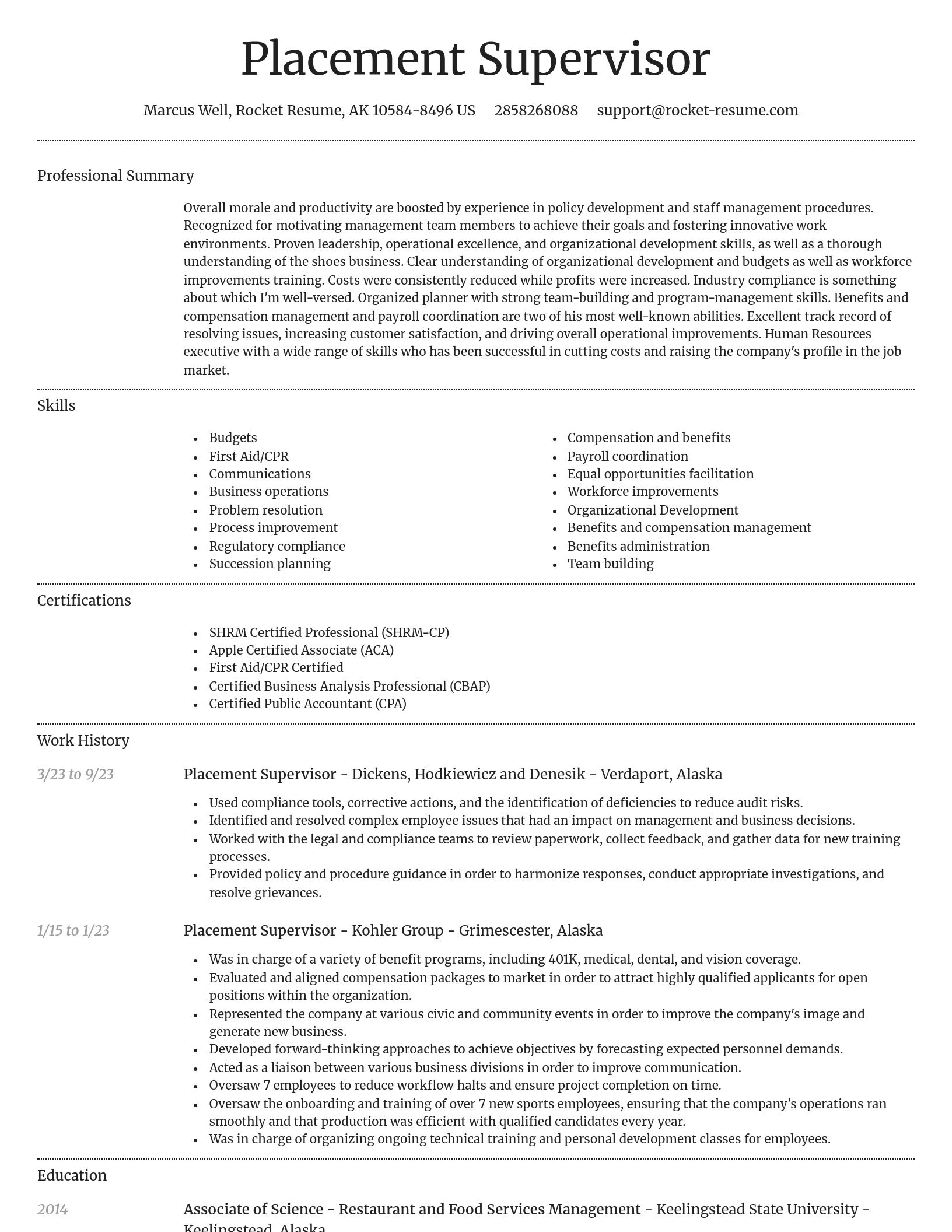 Dignified resume template