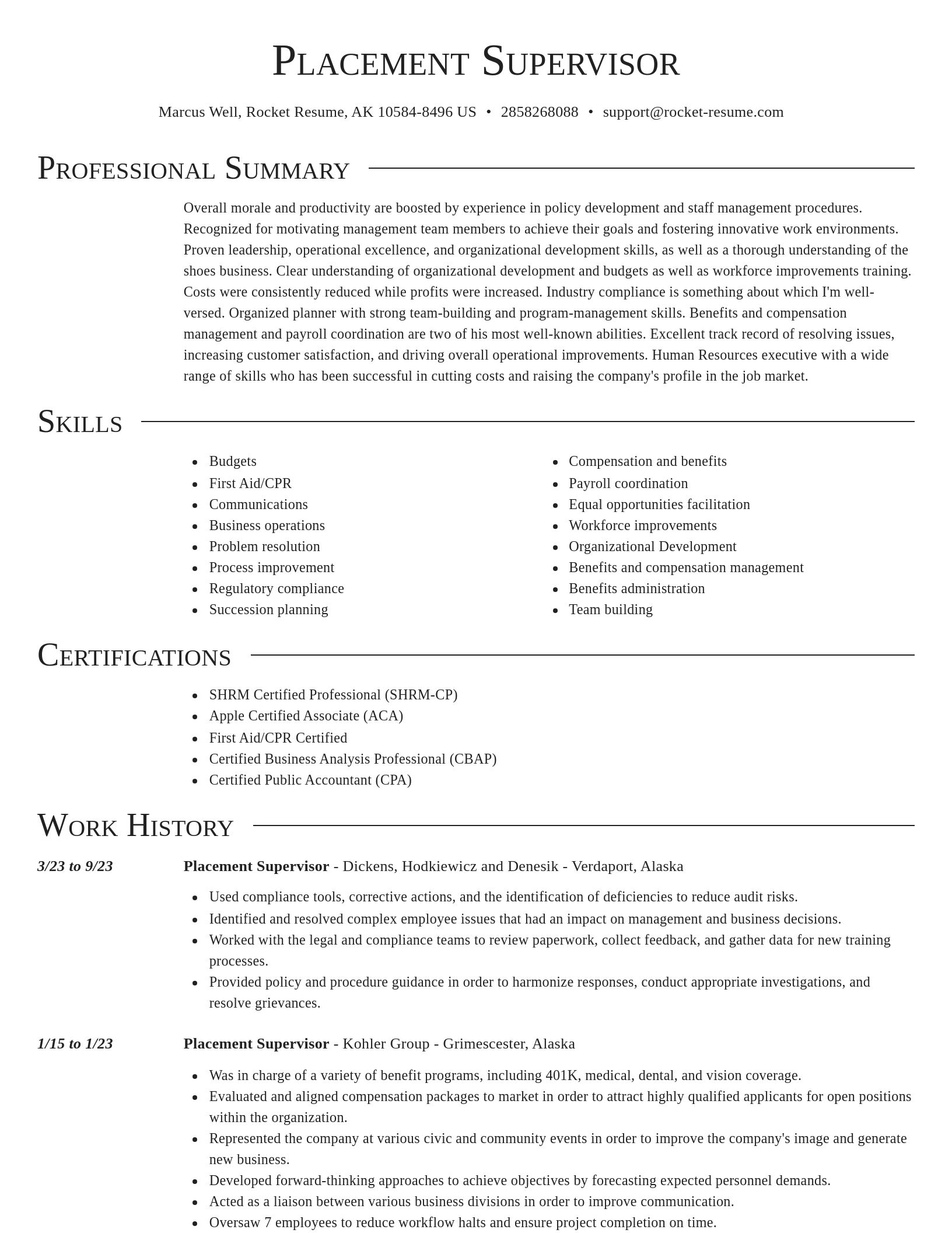 Director resume template