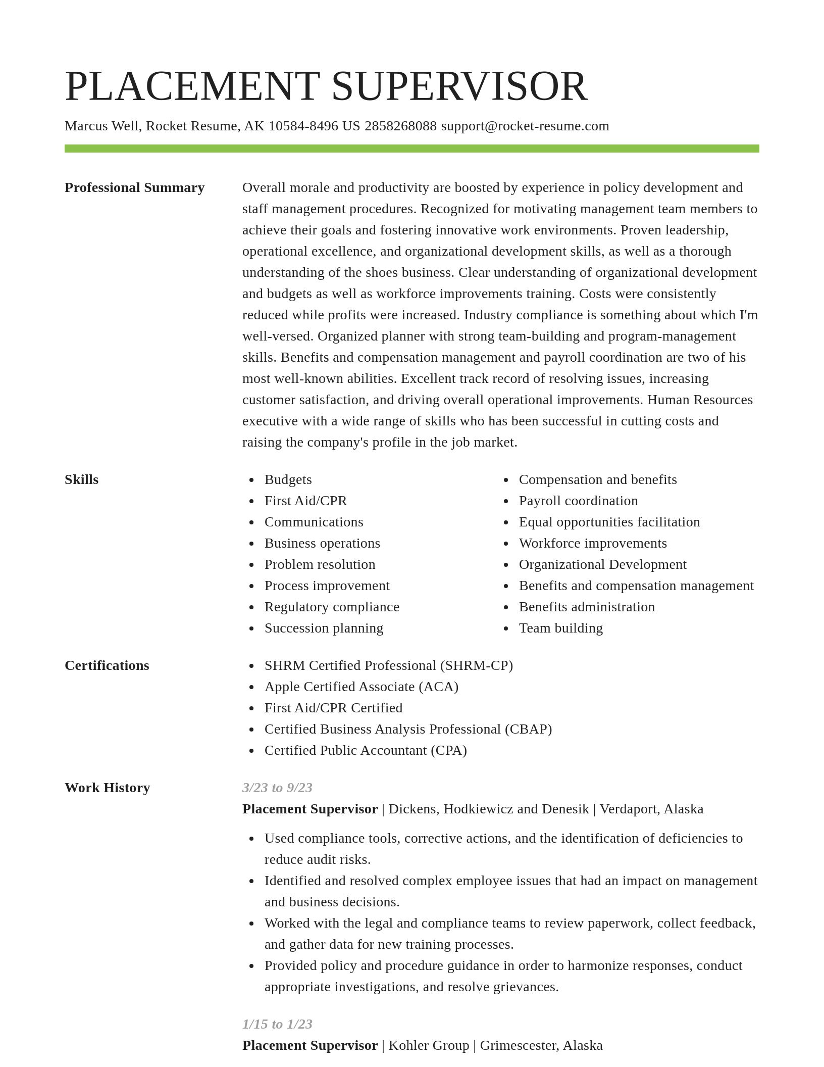 Smart resume template