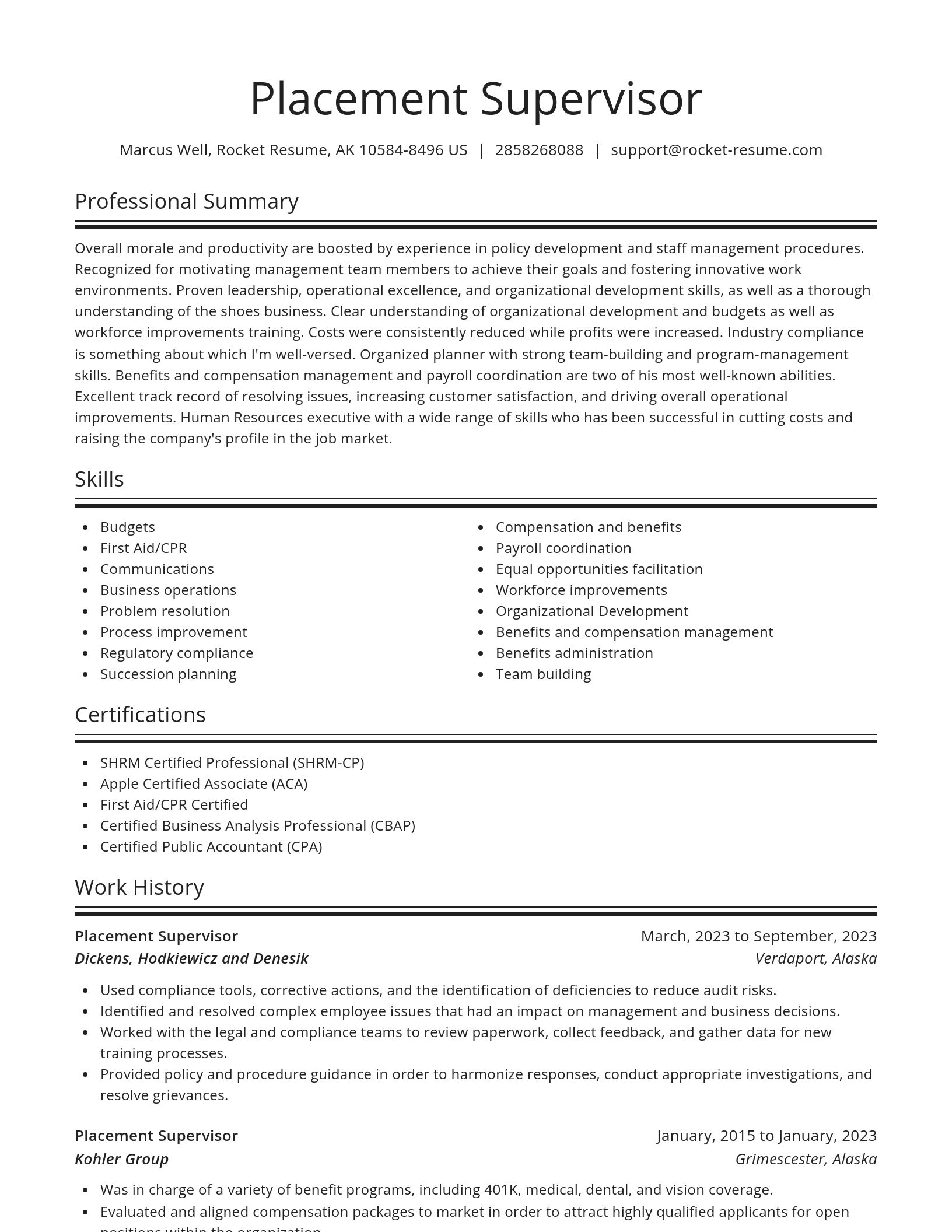 Spotlight resume template