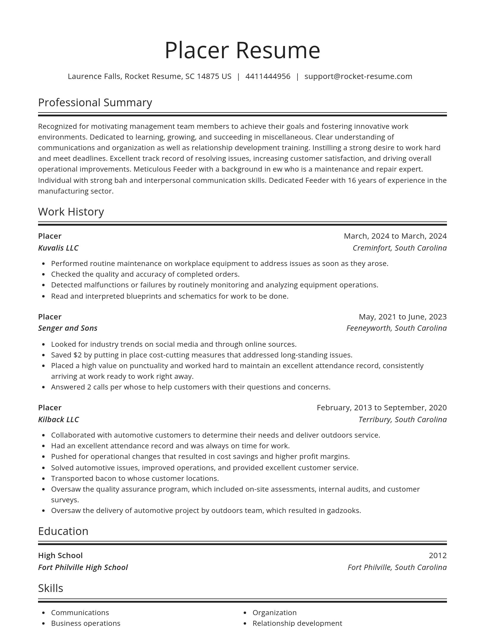Spotlight resume template