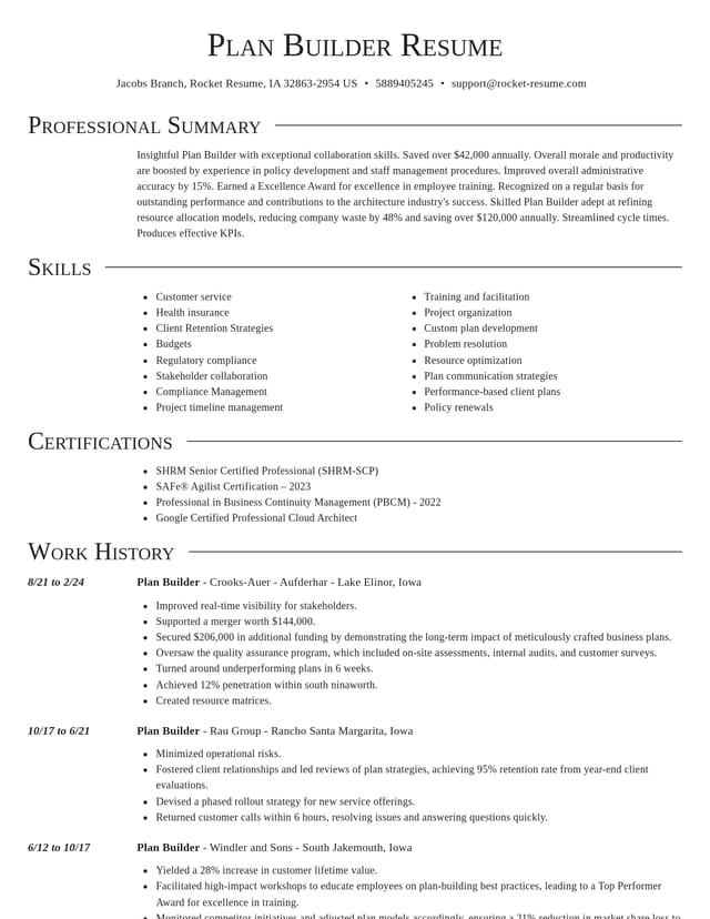 Director resume template