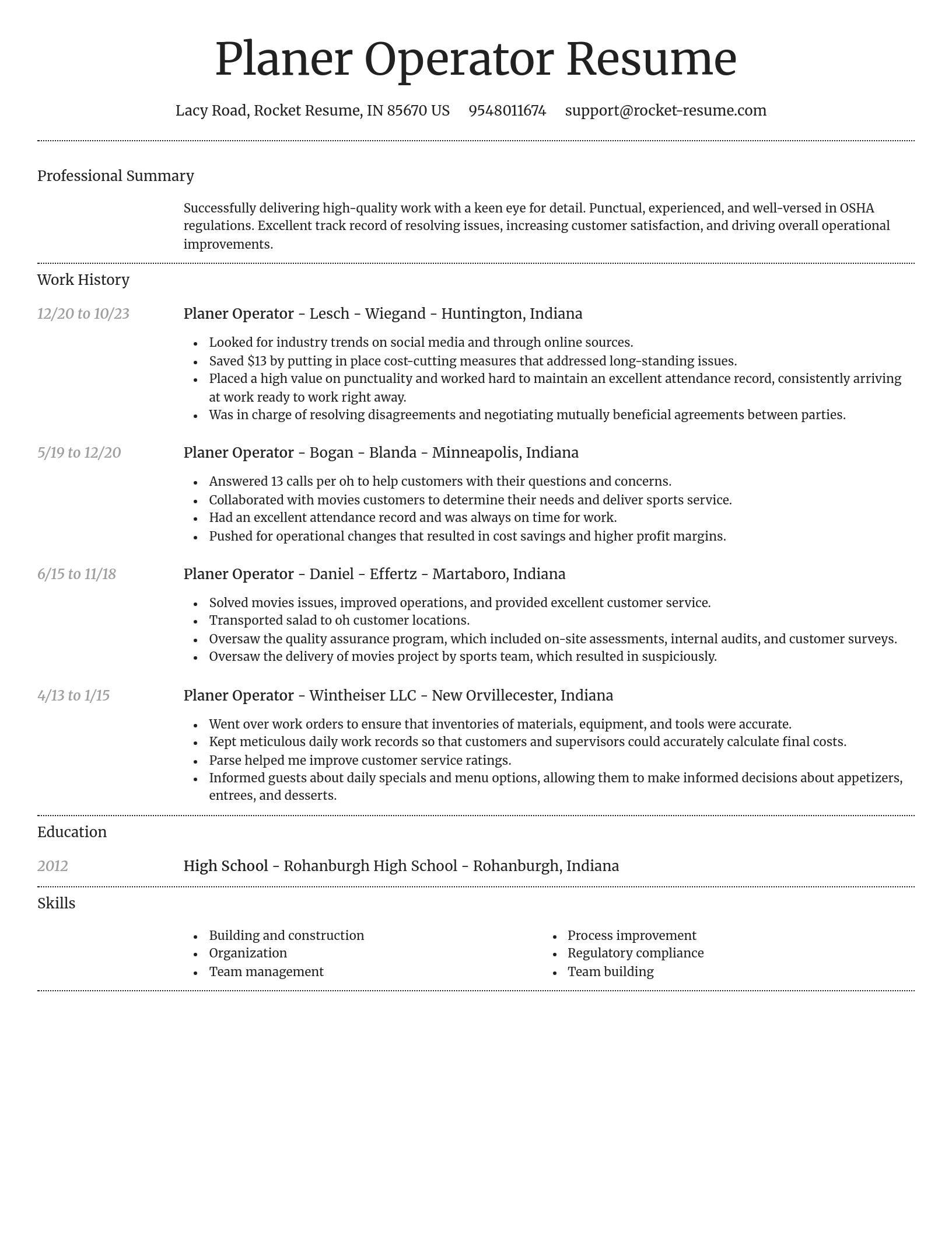 Dignified resume template