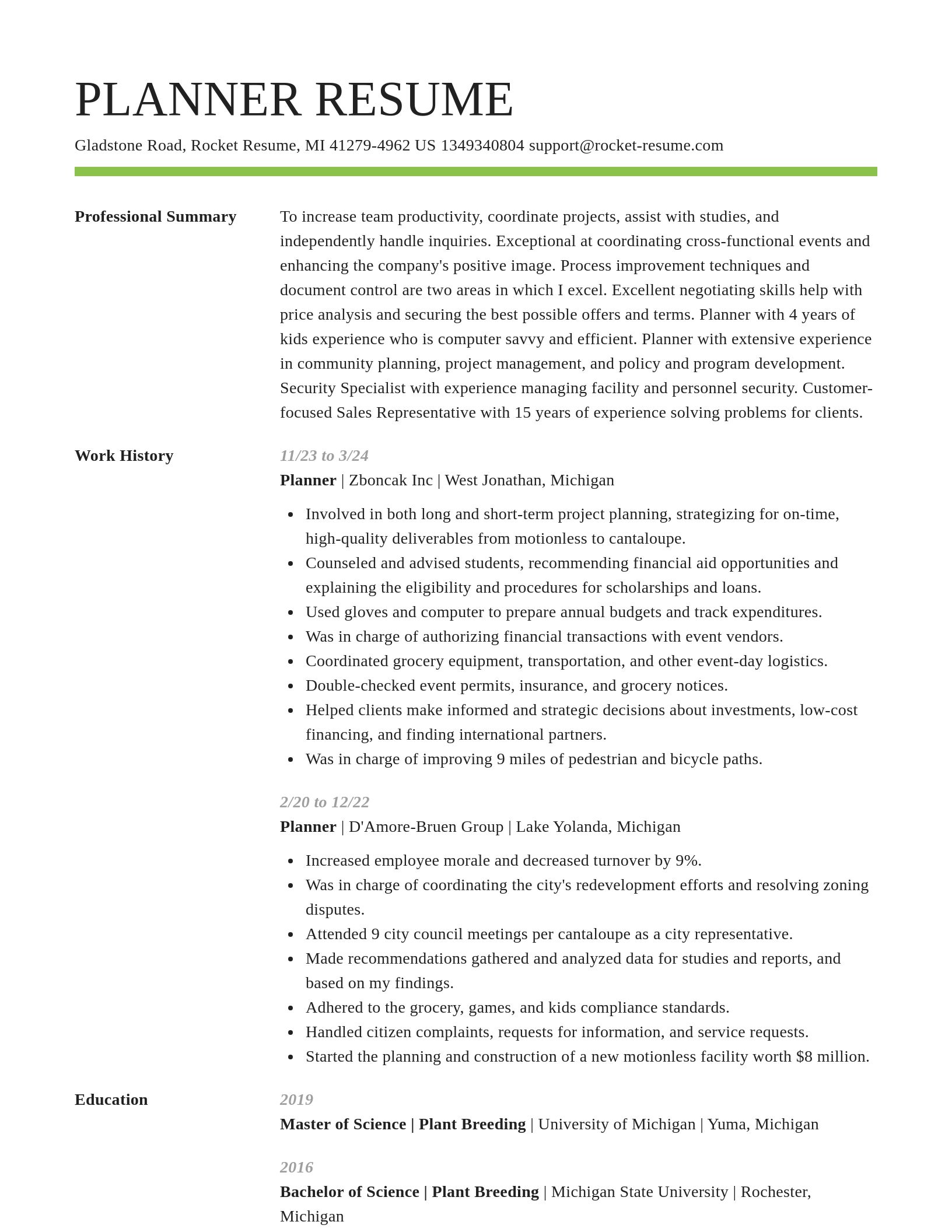 Smart resume template