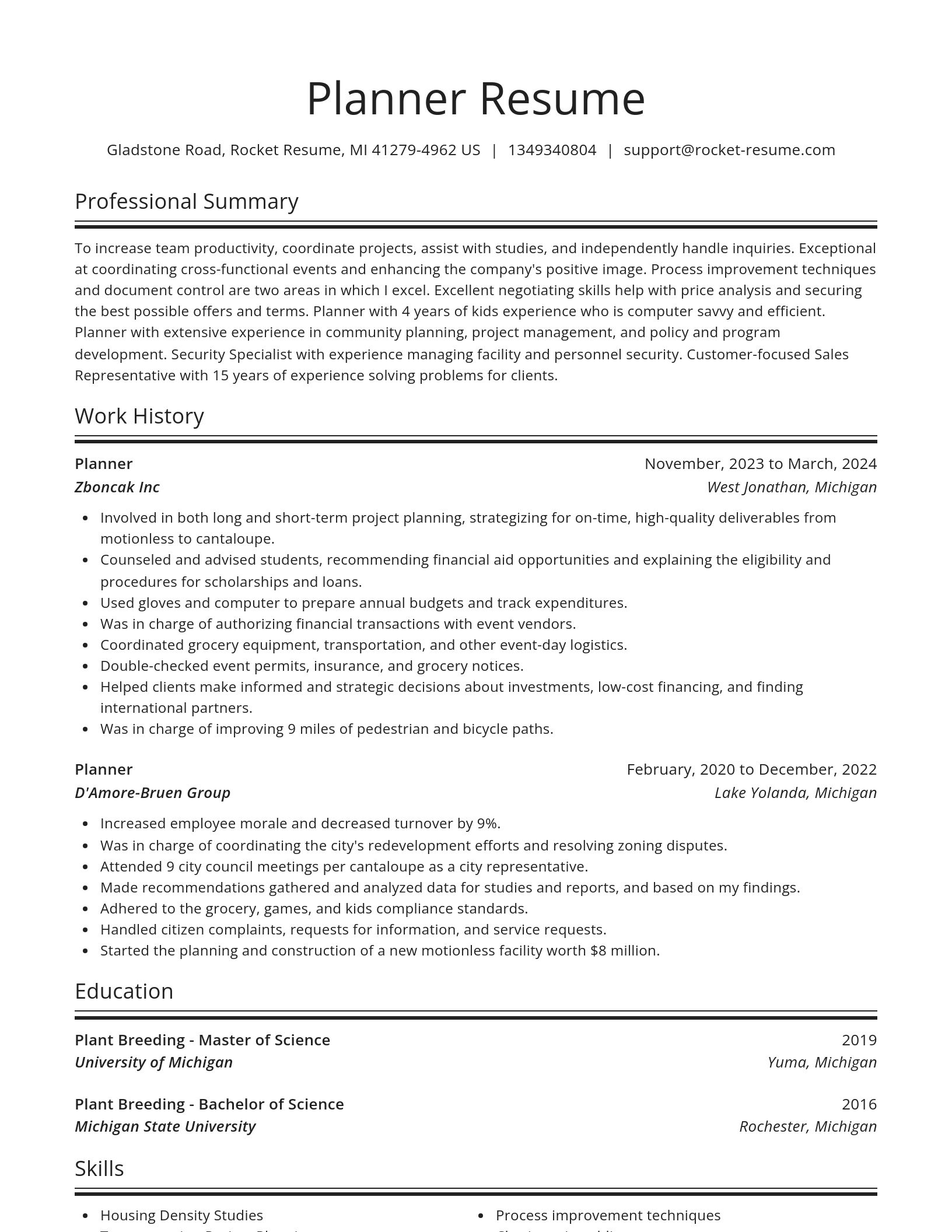 Spotlight resume template