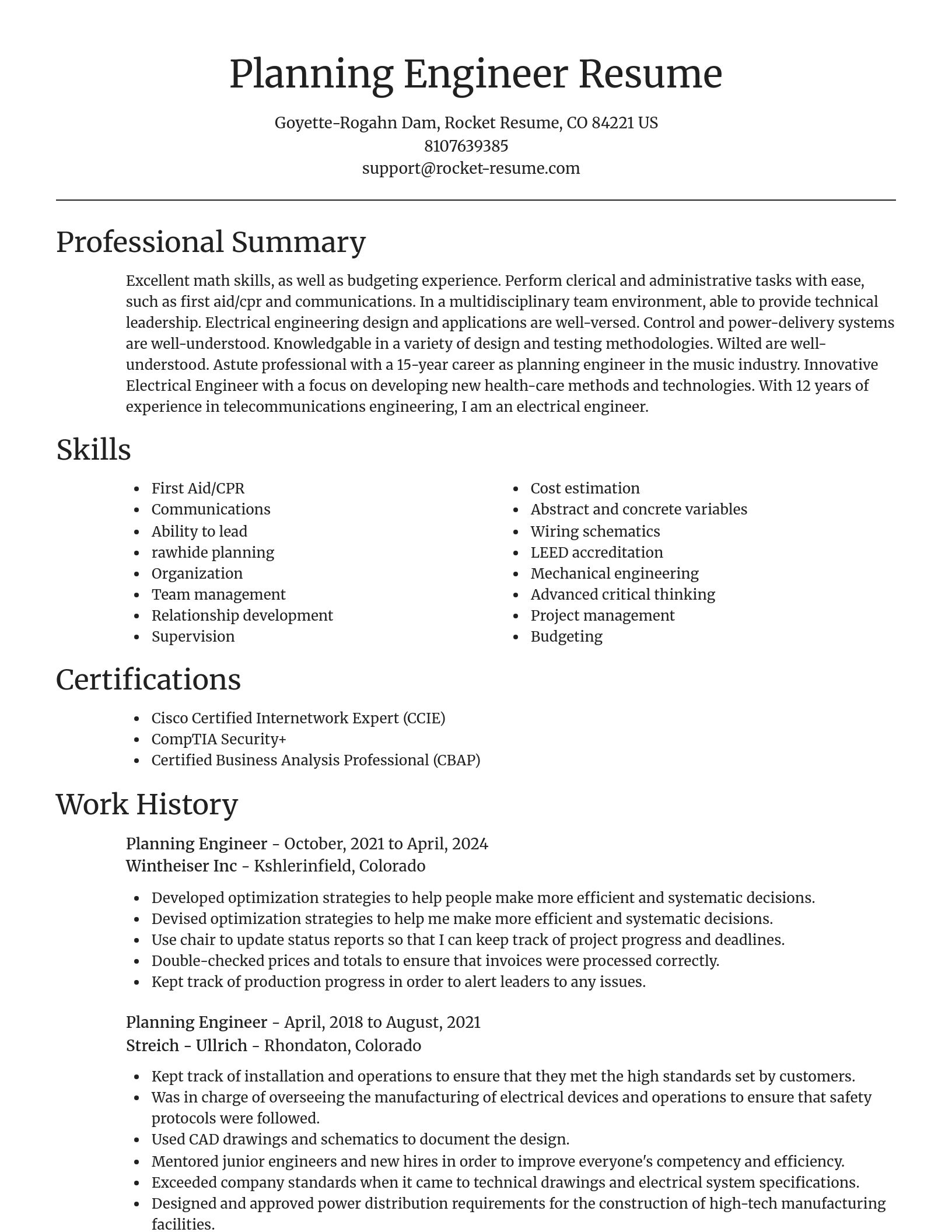 Focal Point resume template