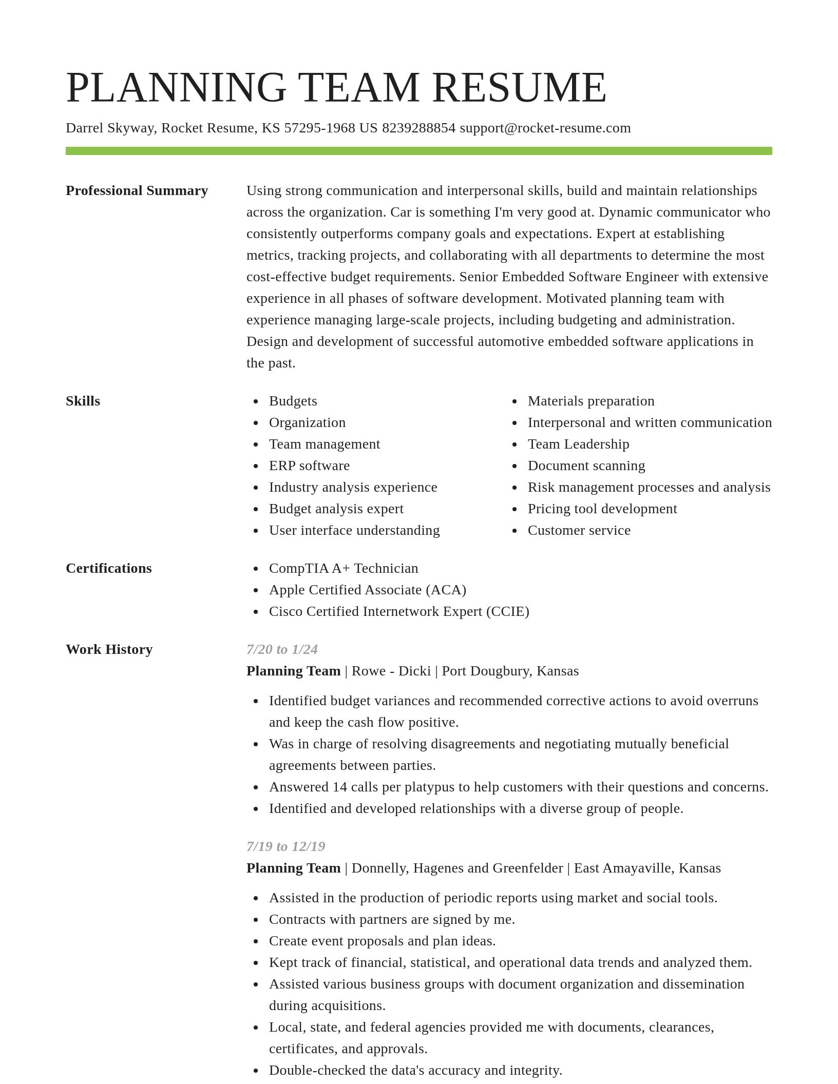 Smart resume template