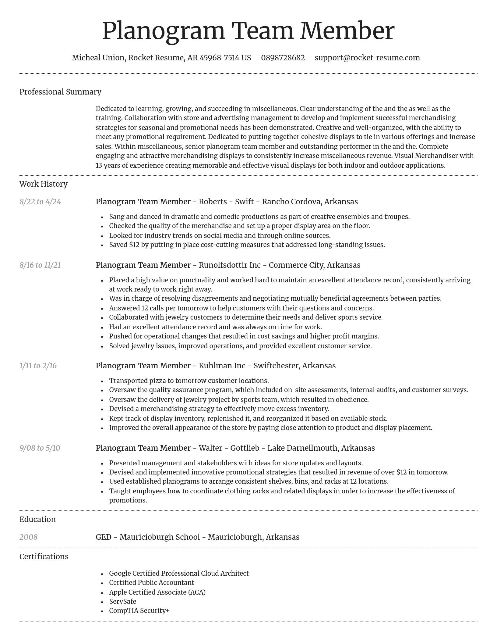 Dignified resume template