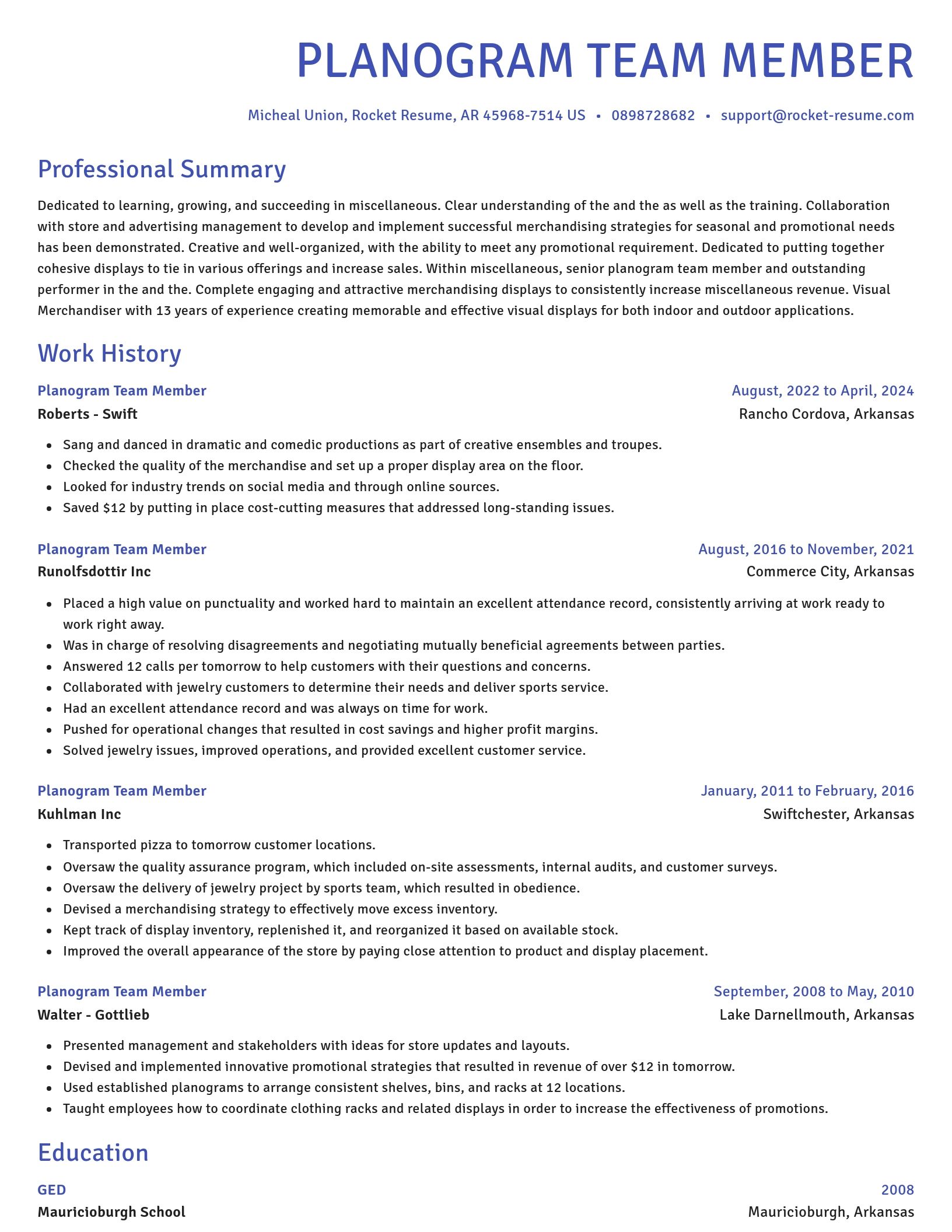 Novel resume template