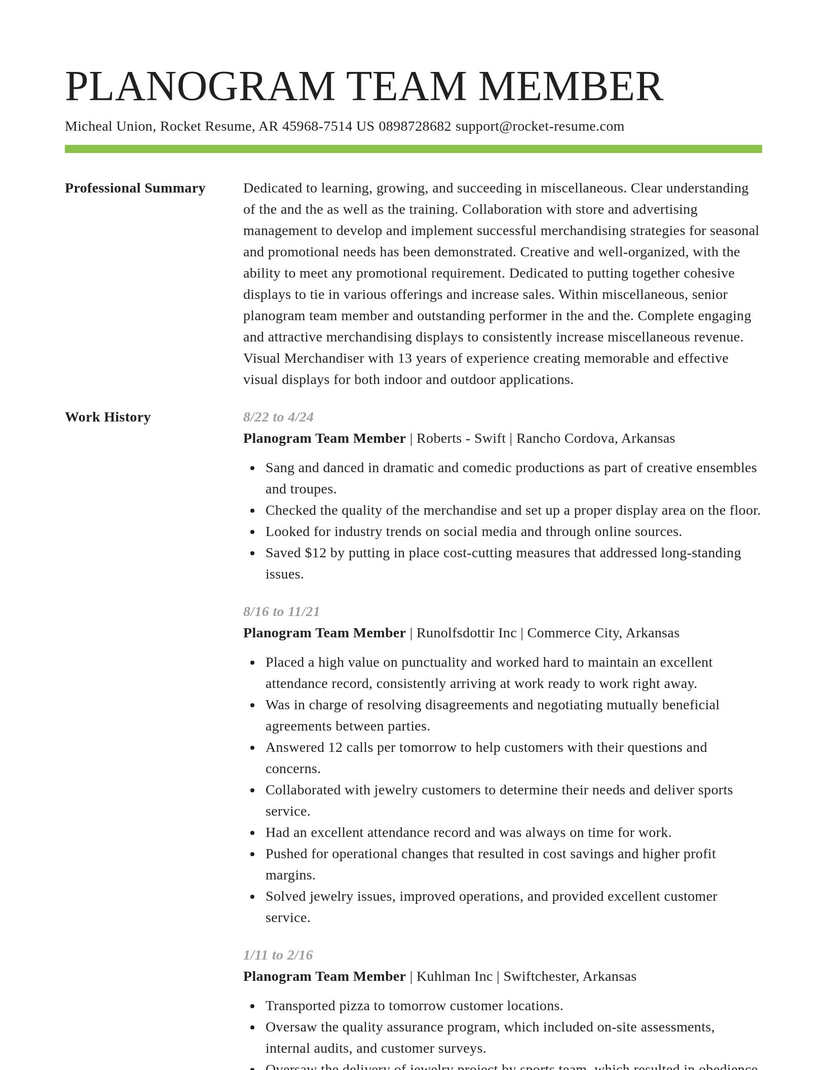 Smart resume template