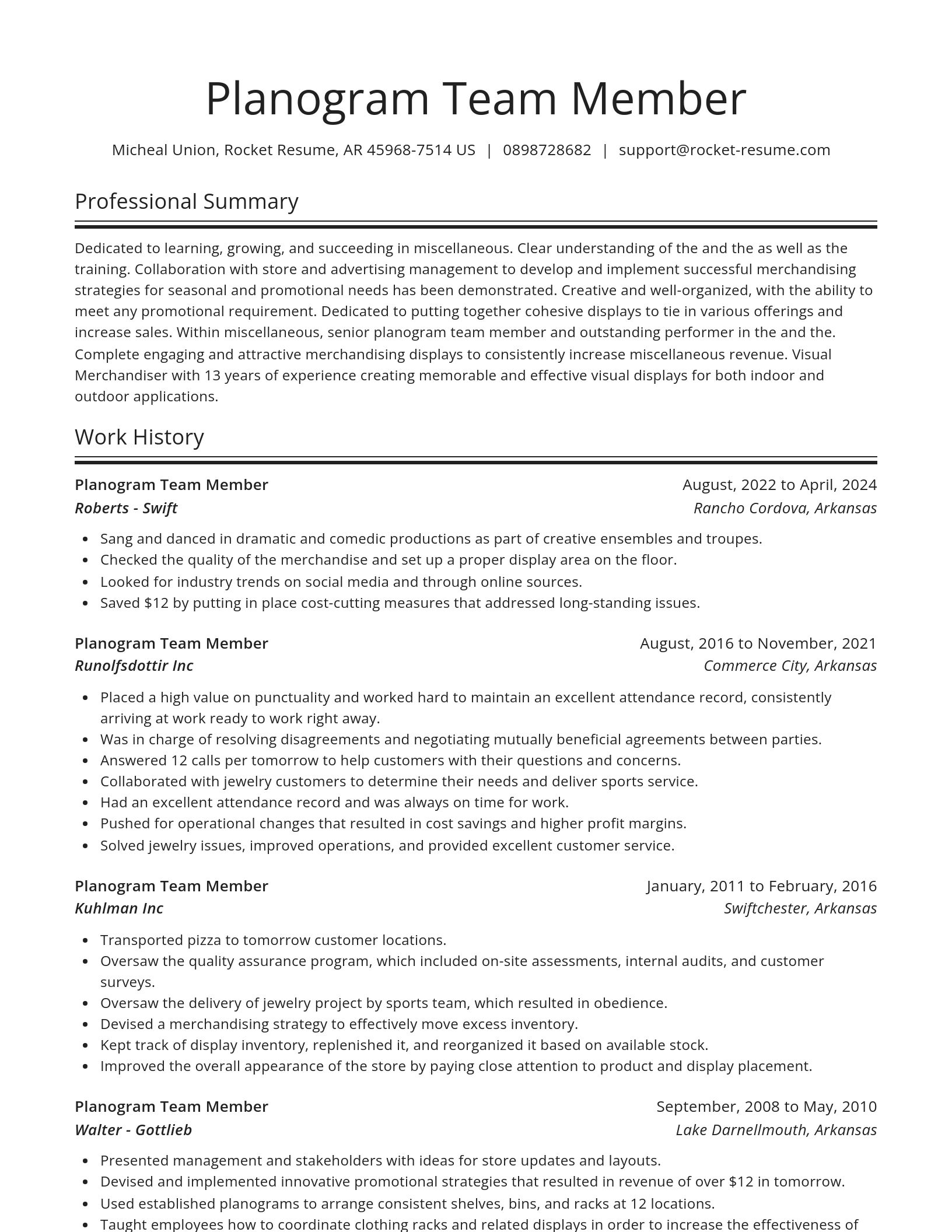 Spotlight resume template