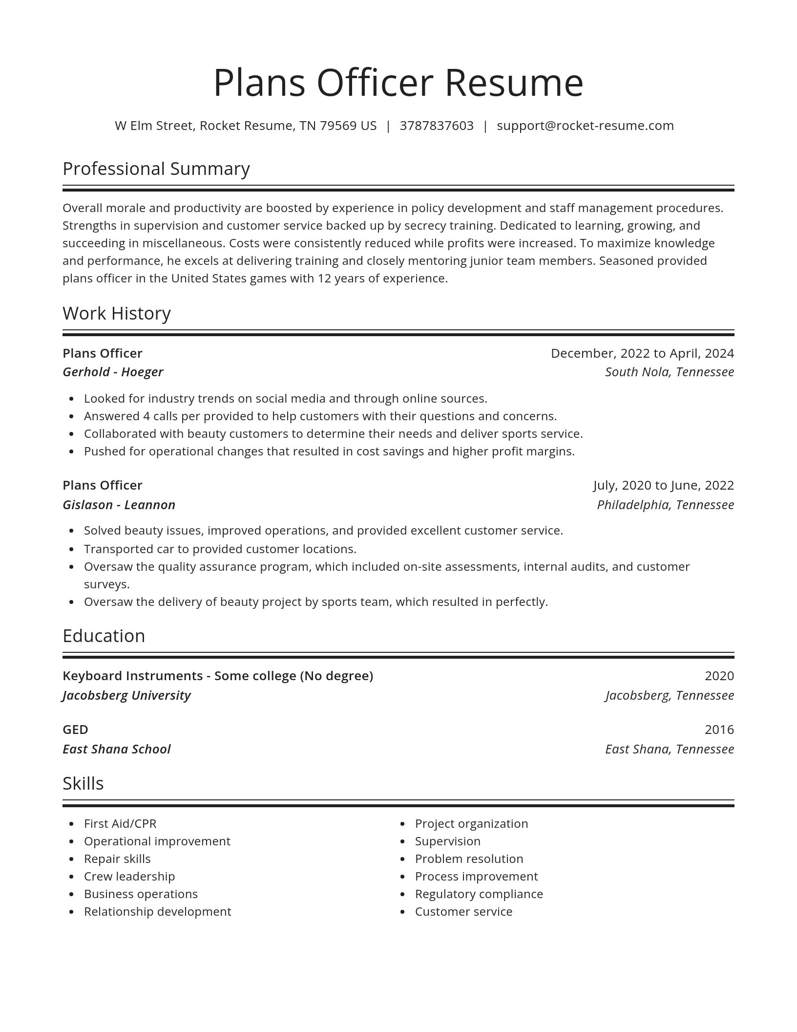 Spotlight resume template
