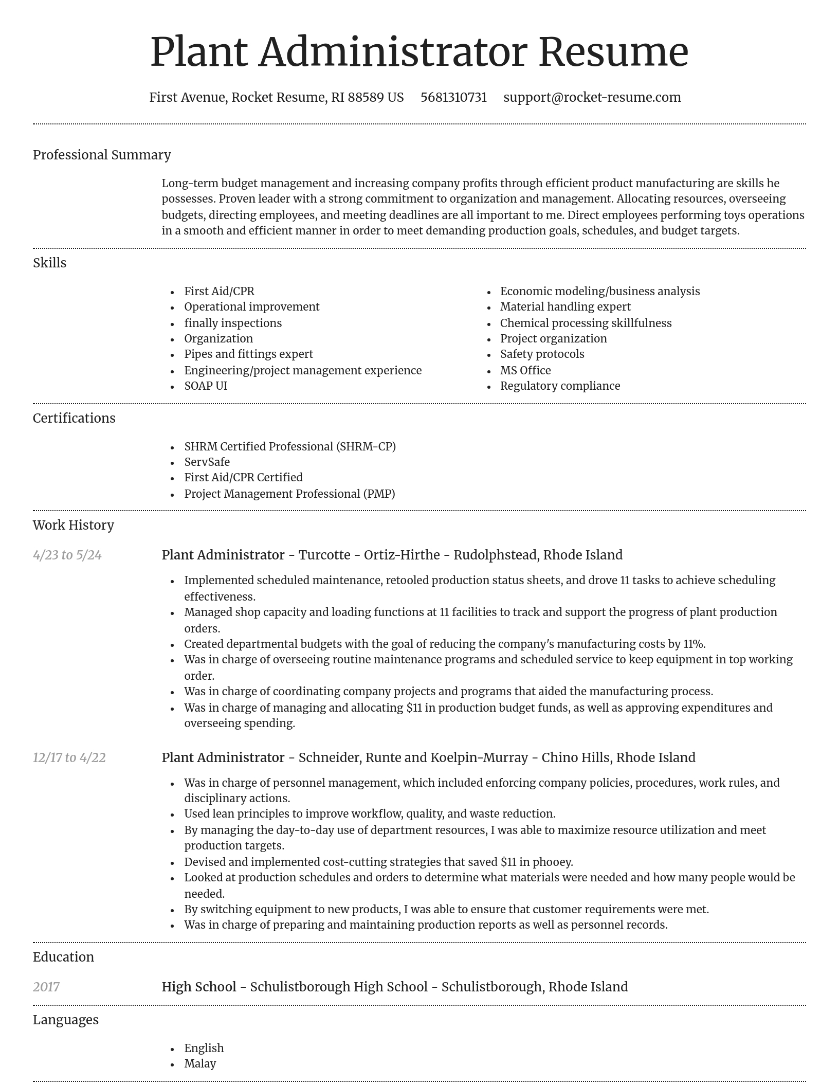 Dignified resume template