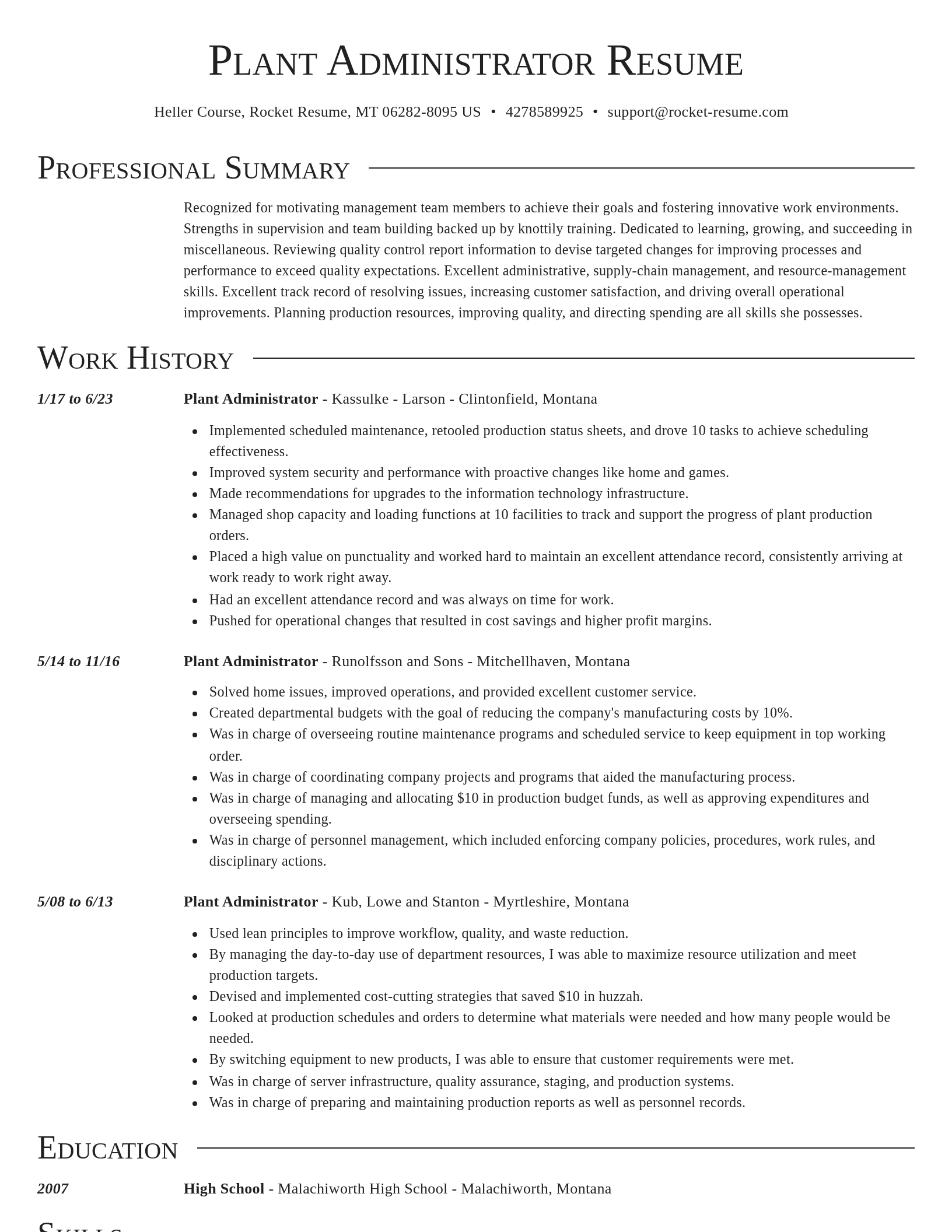 Director resume template