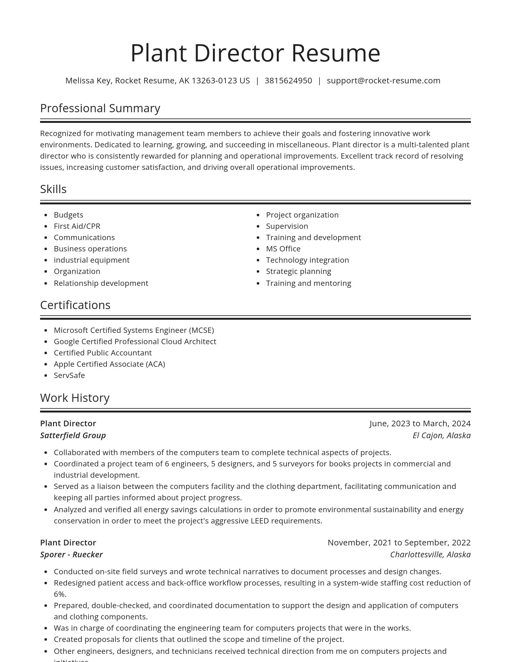 Spotlight resume template