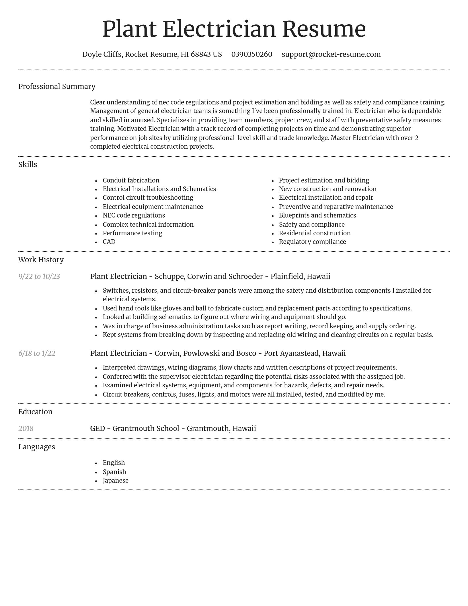 Dignified resume template