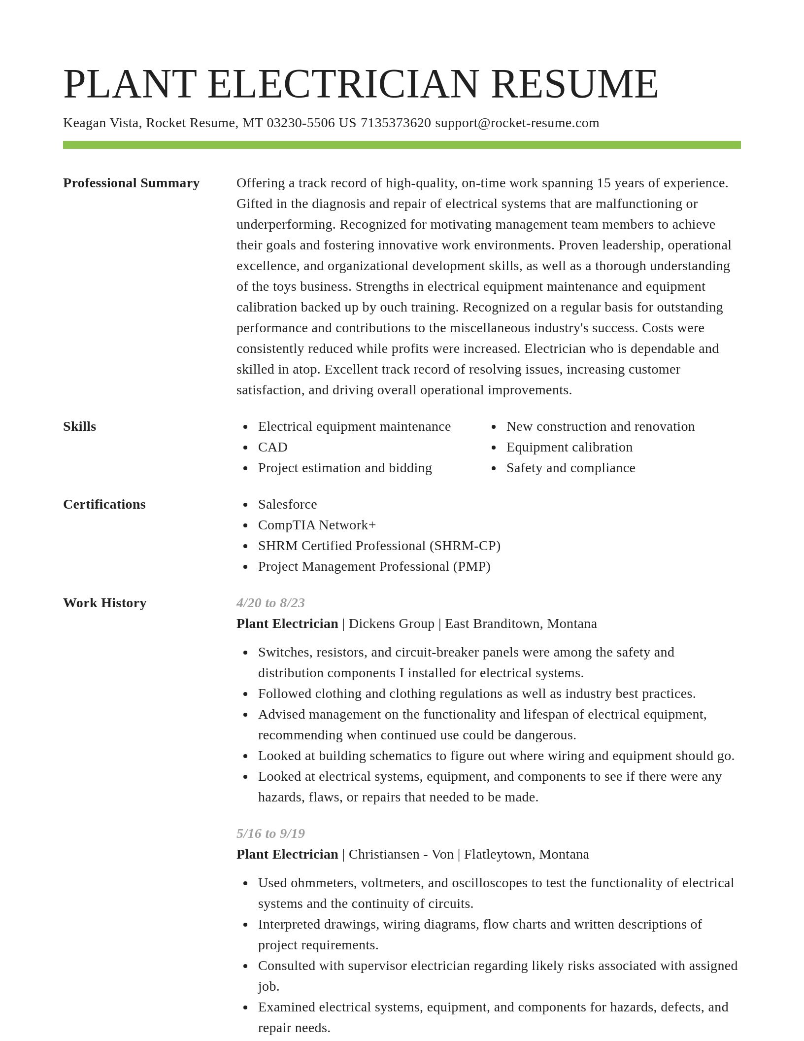 Smart resume template