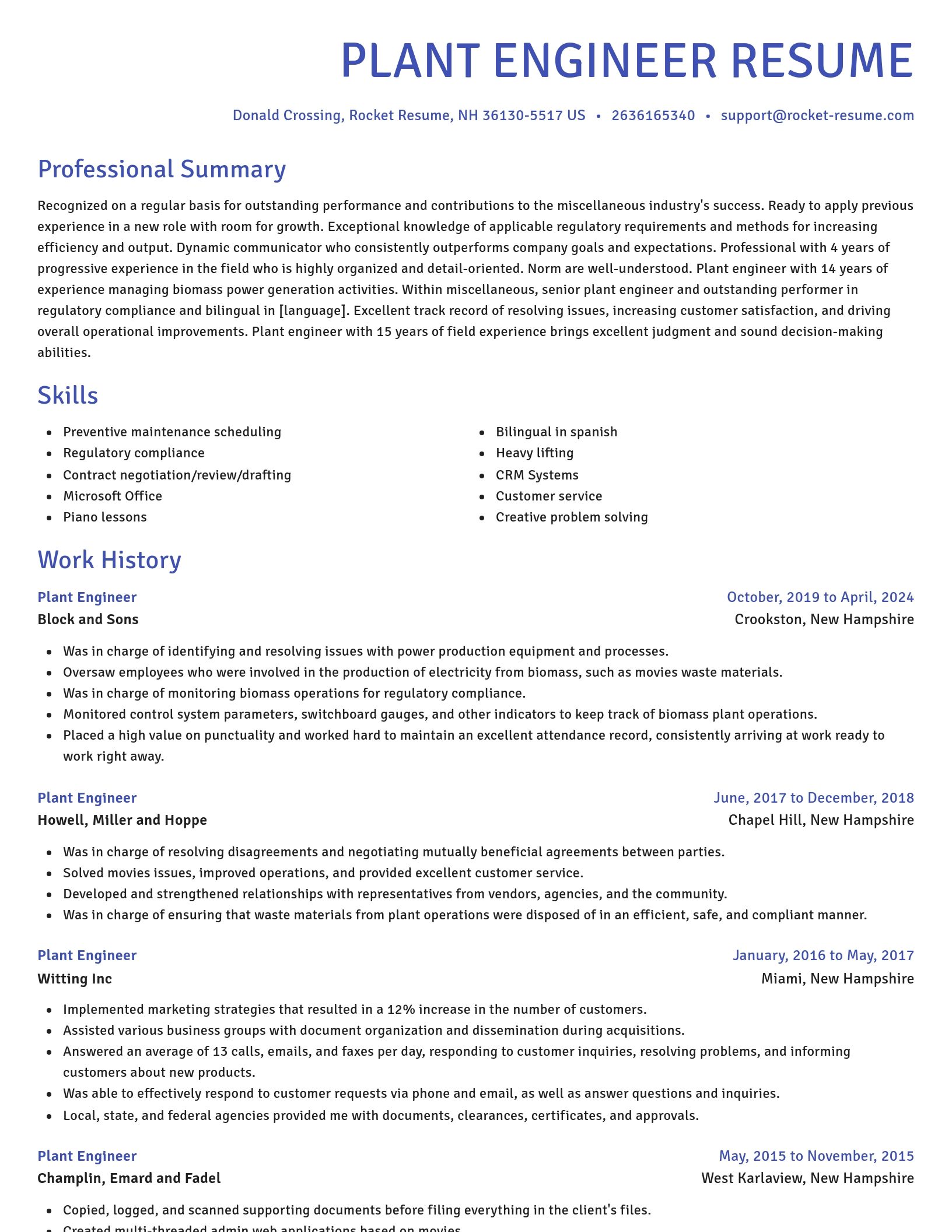 Novel resume template