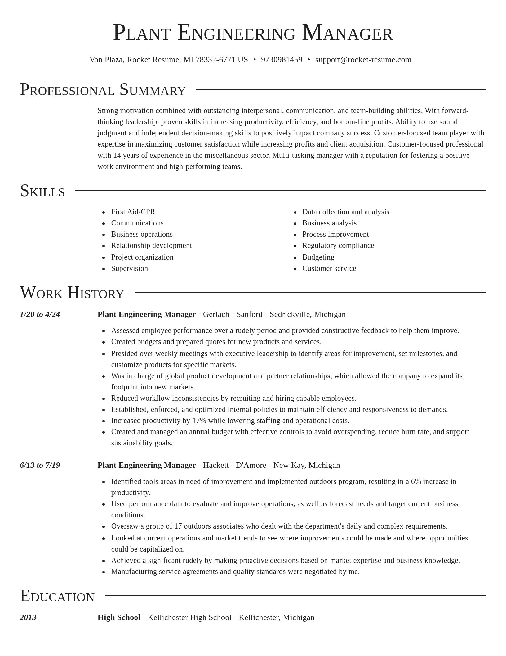 Director resume template