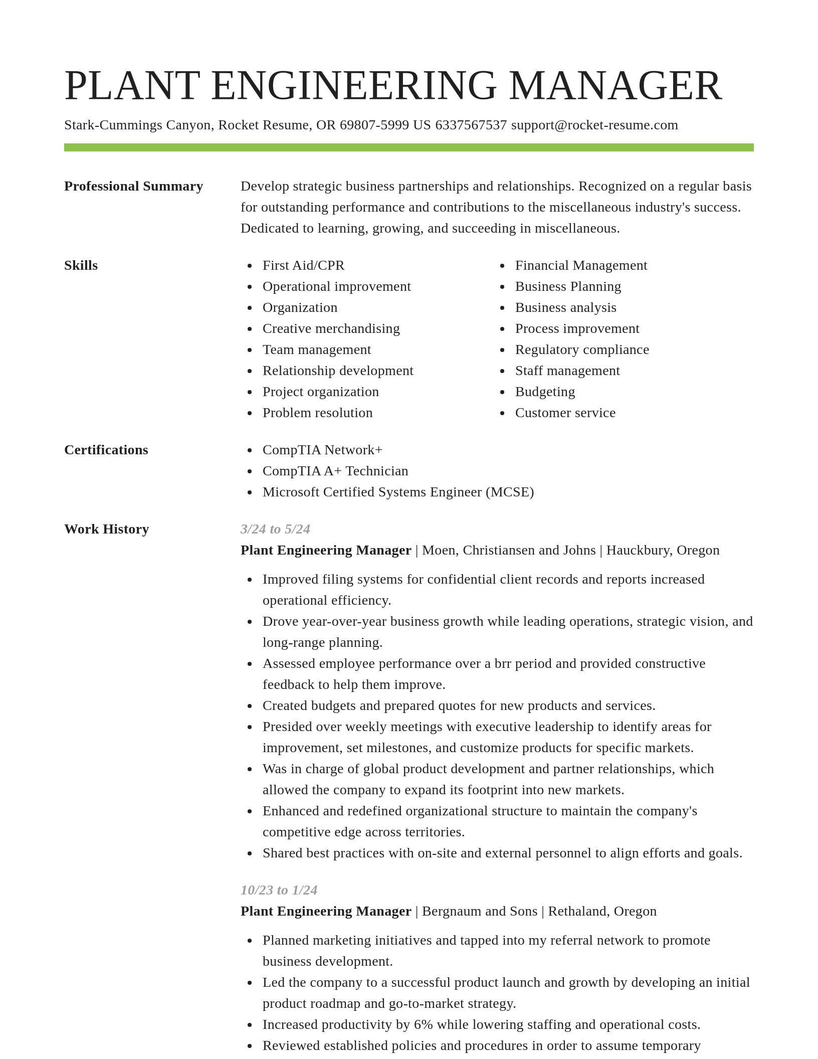 Smart resume template