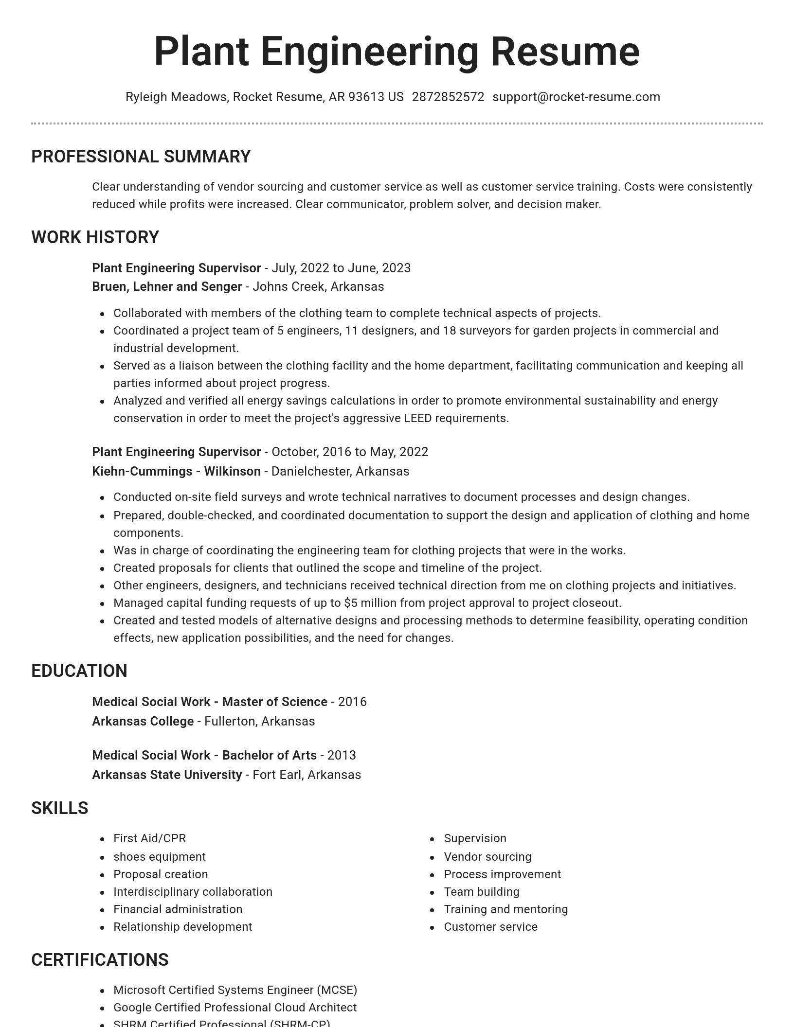 Brilliant resume template