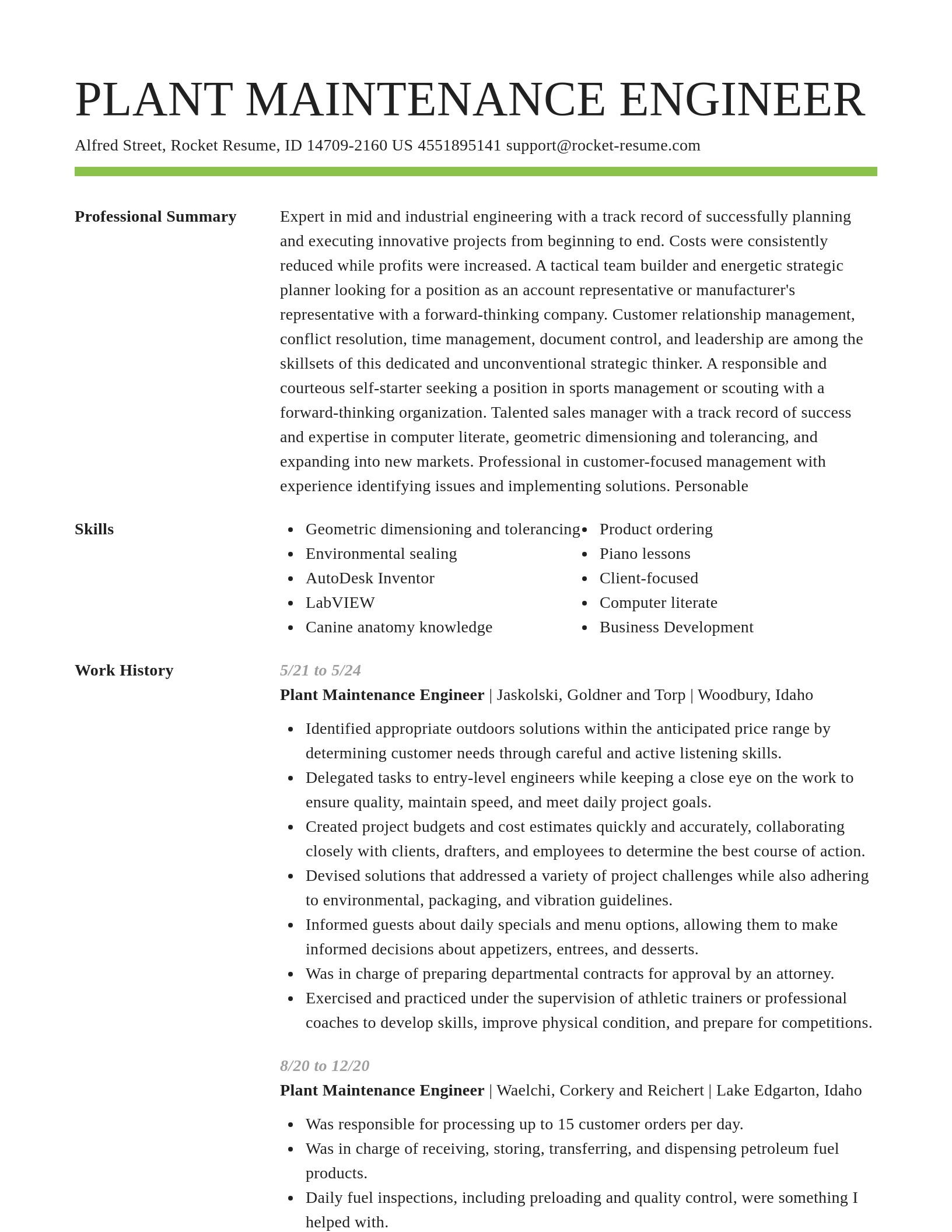 Smart resume template