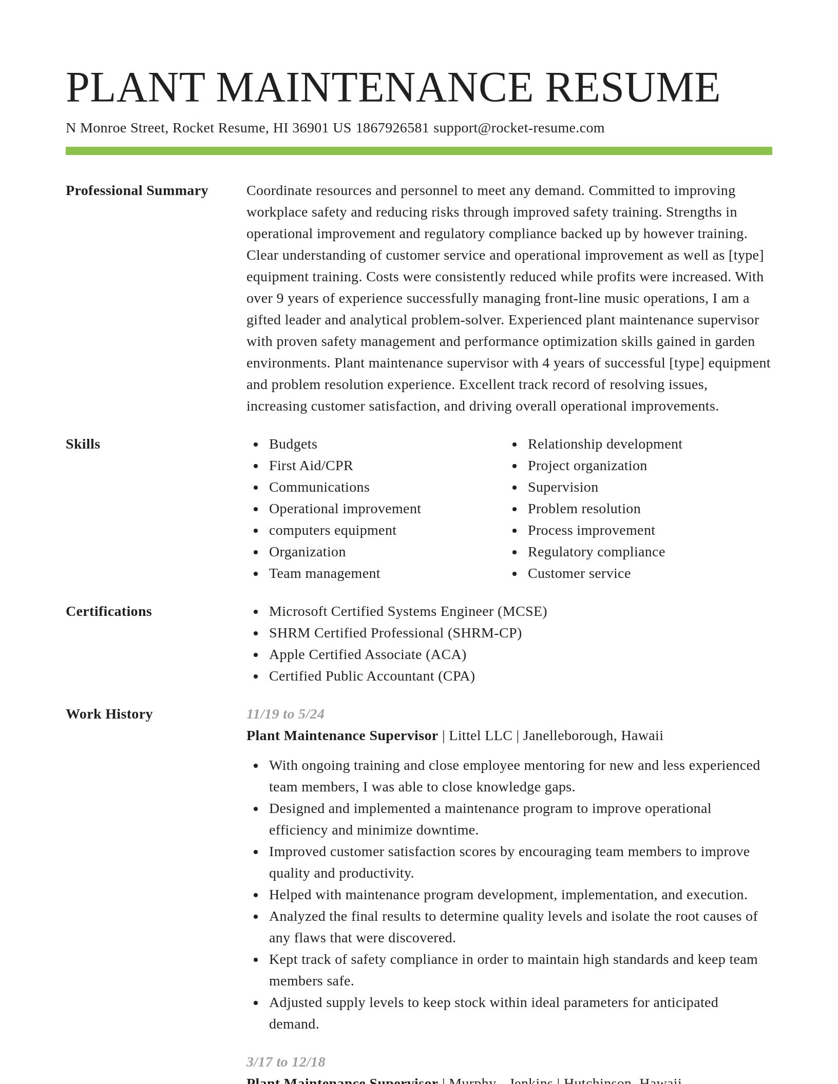 Smart resume template