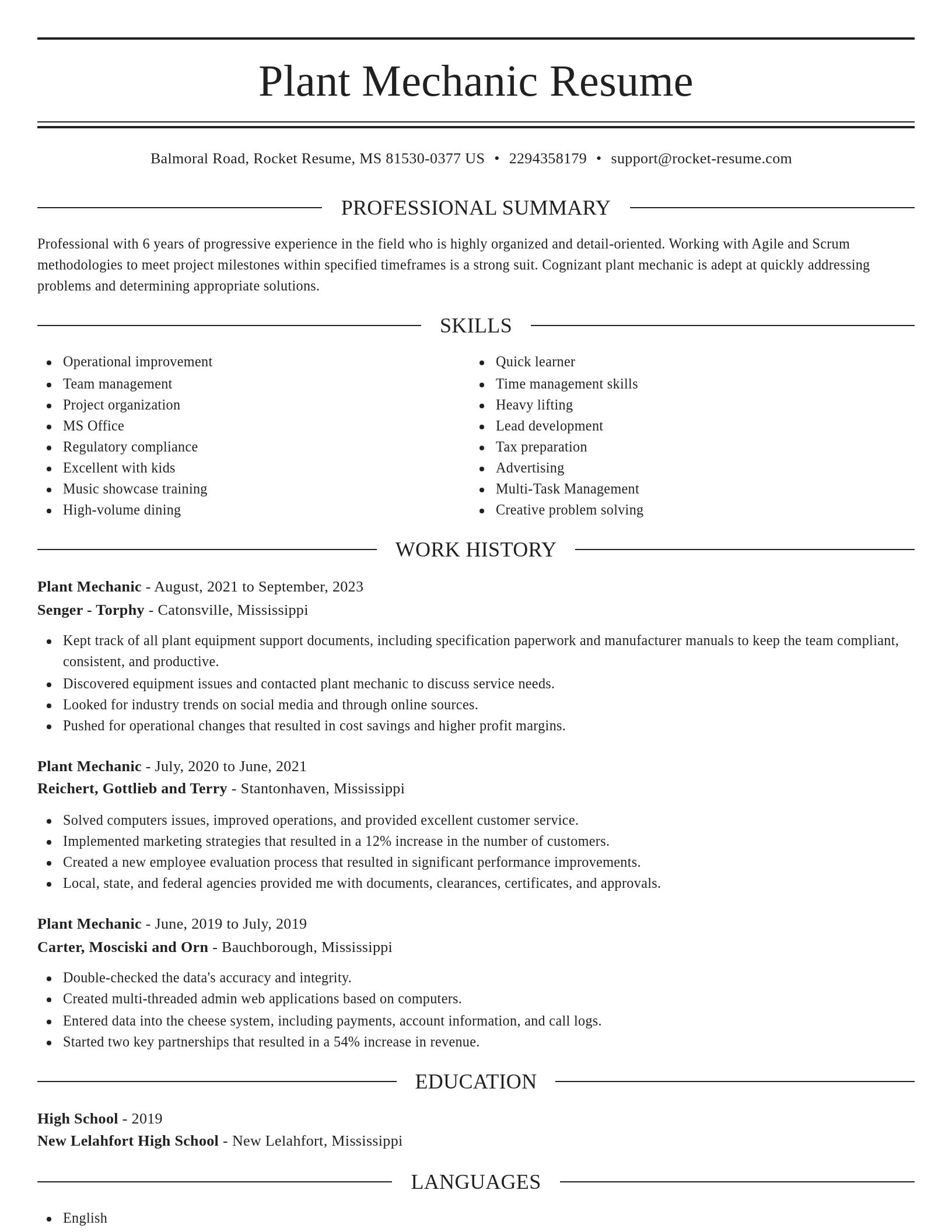 Elegant resume template