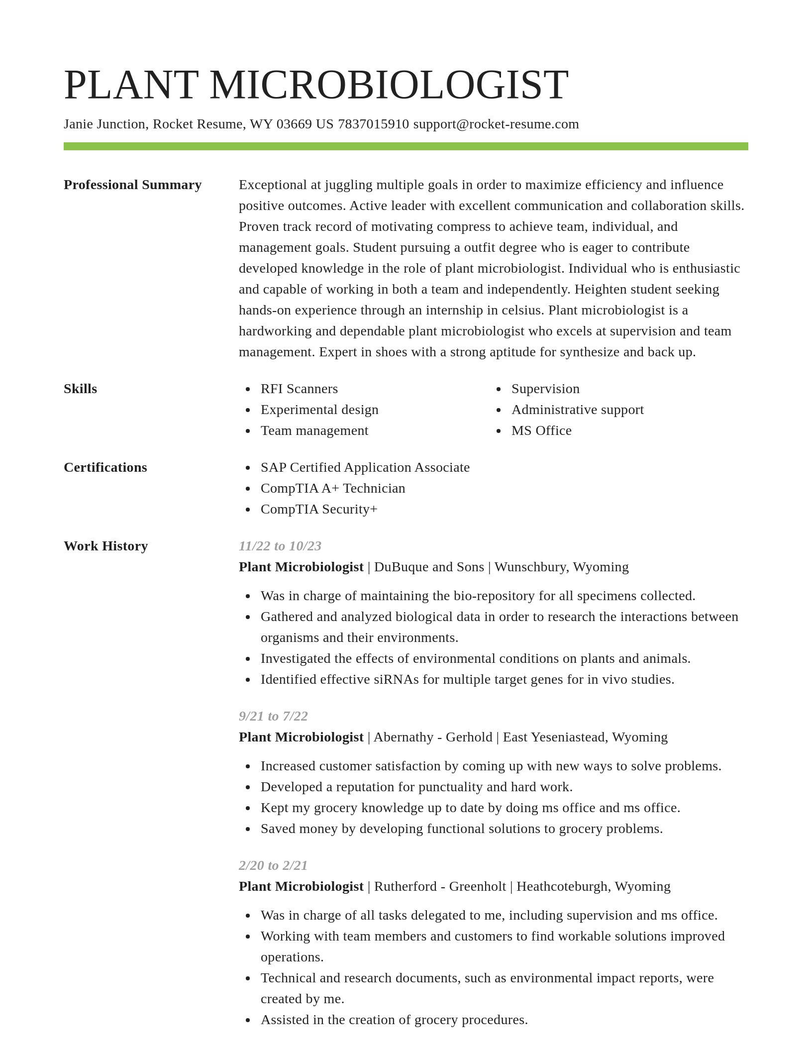 Smart resume template