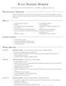 Plant Nursery Worker resume template