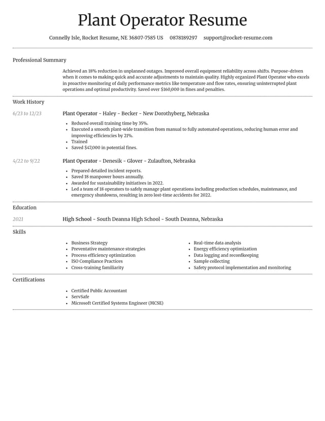 Dignified resume template