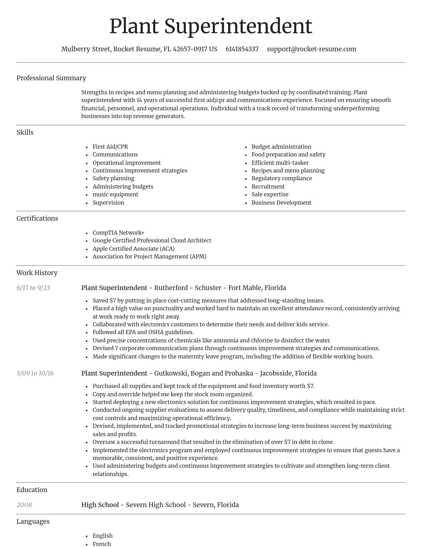 Dignified resume template