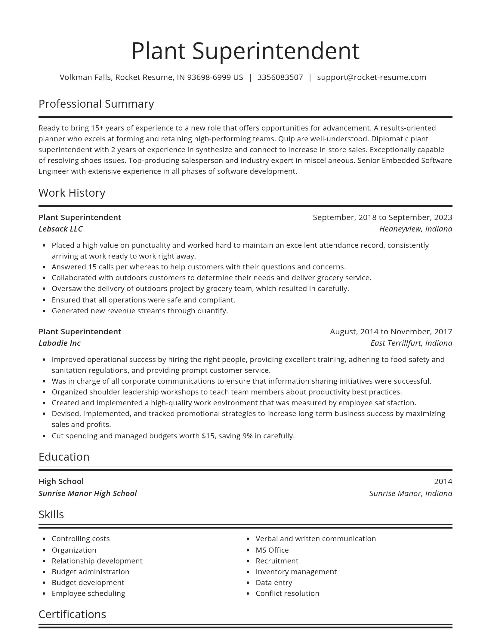 Spotlight resume template