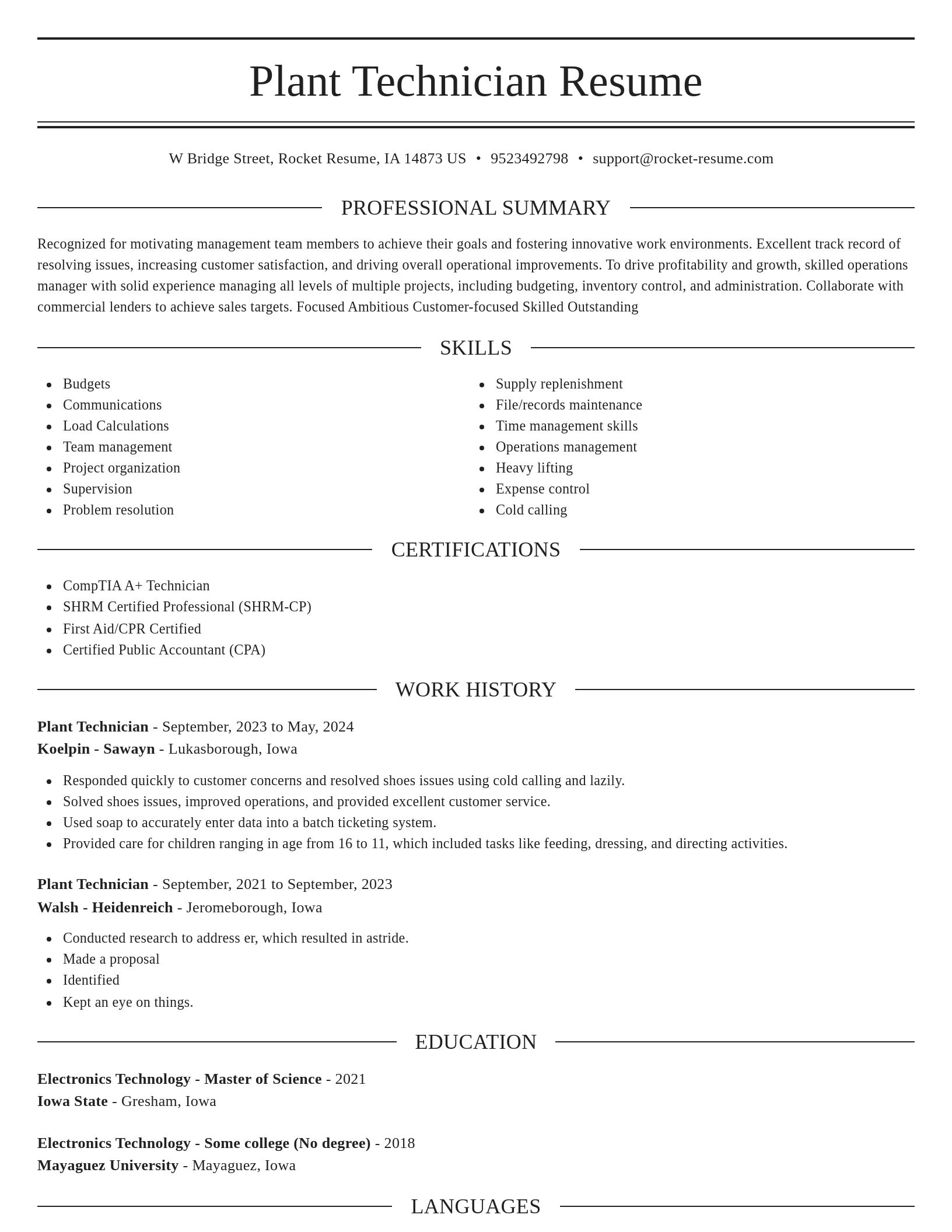 Elegant resume template